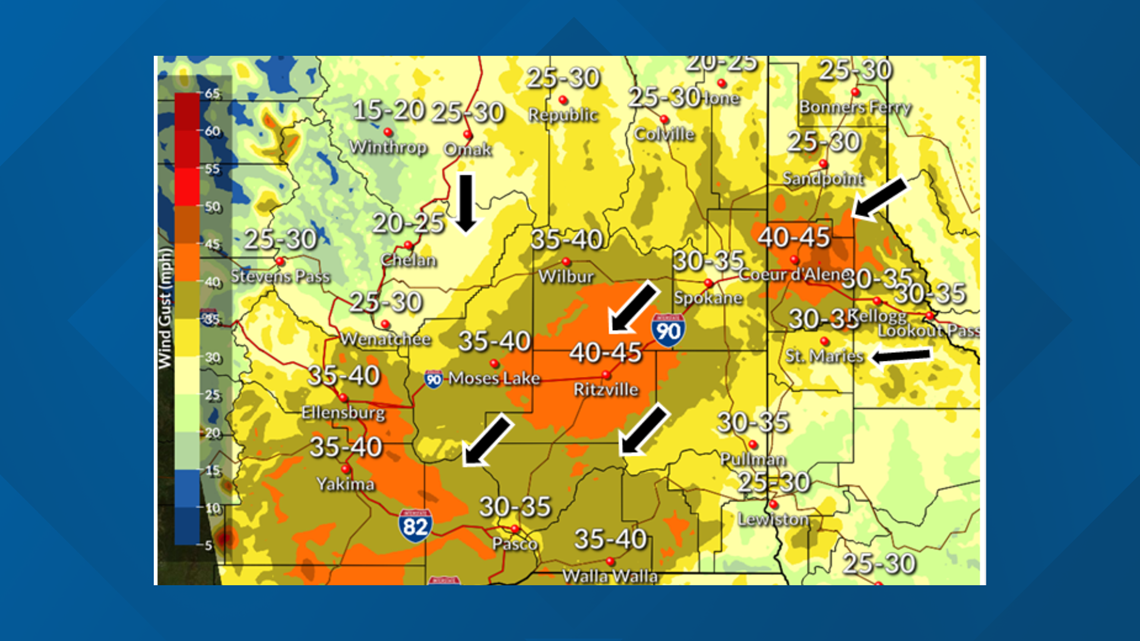 Spokane weather Strong winds expected Monday into Tuesday