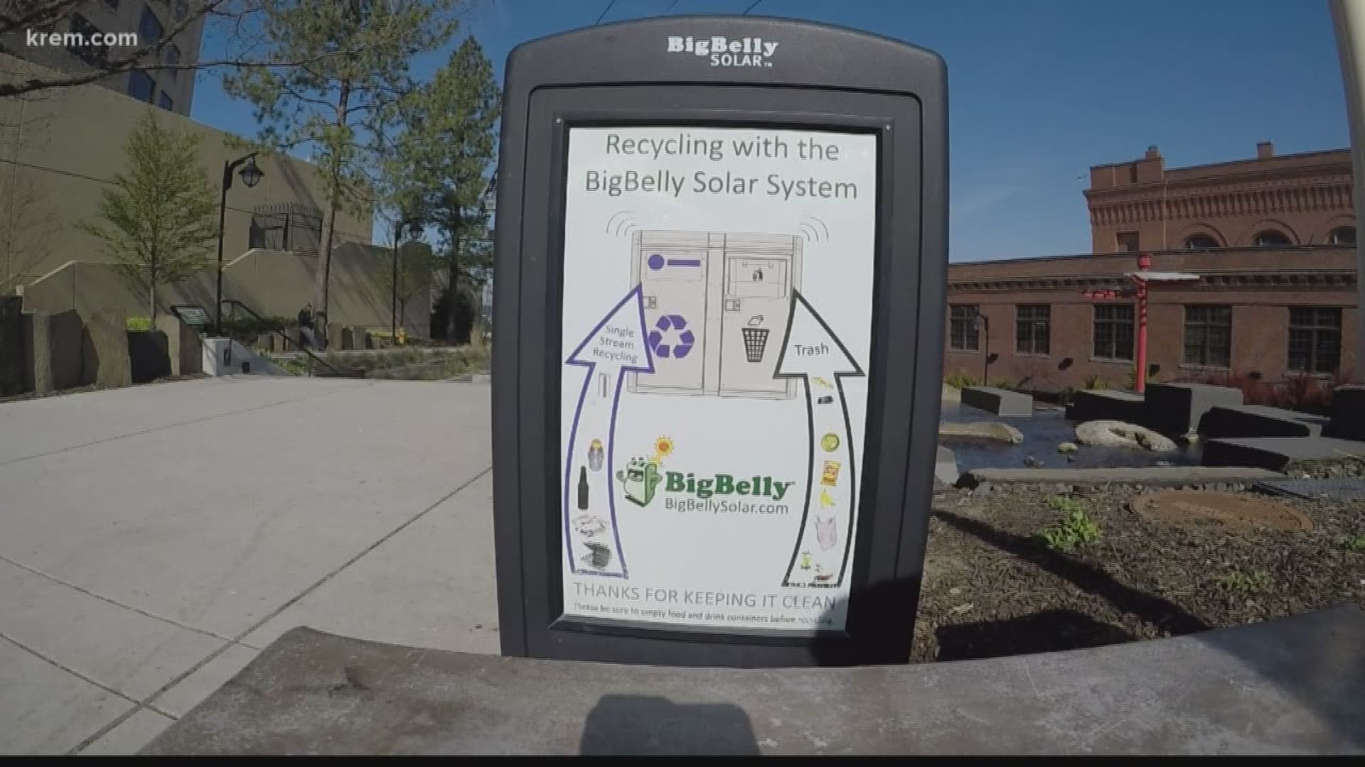 City of Spokane installs new smart waste and recycling bins (4-30-18)