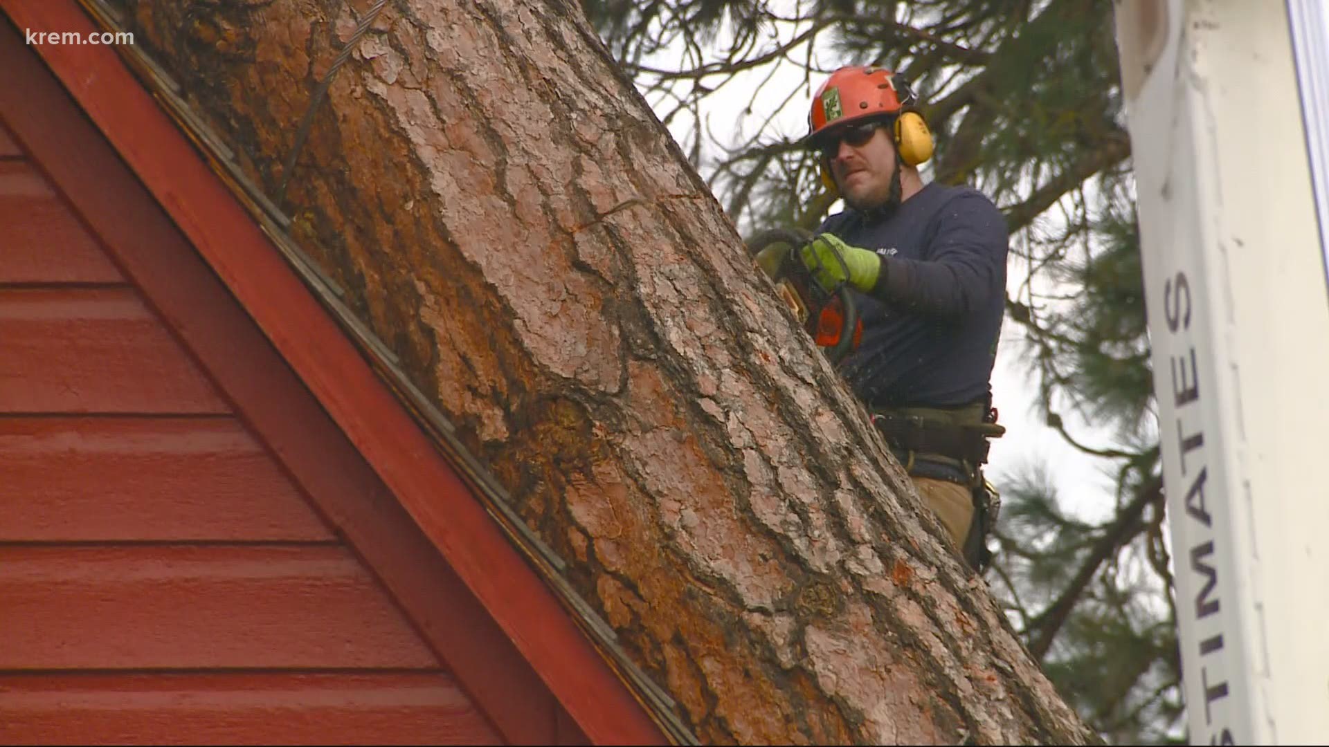 Fort Sherman's "Little Red" Chapel in Coeur d'Alene was "bowing from the impact" of a fallen tree, a spokesperson for the Museum of North Idaho said.