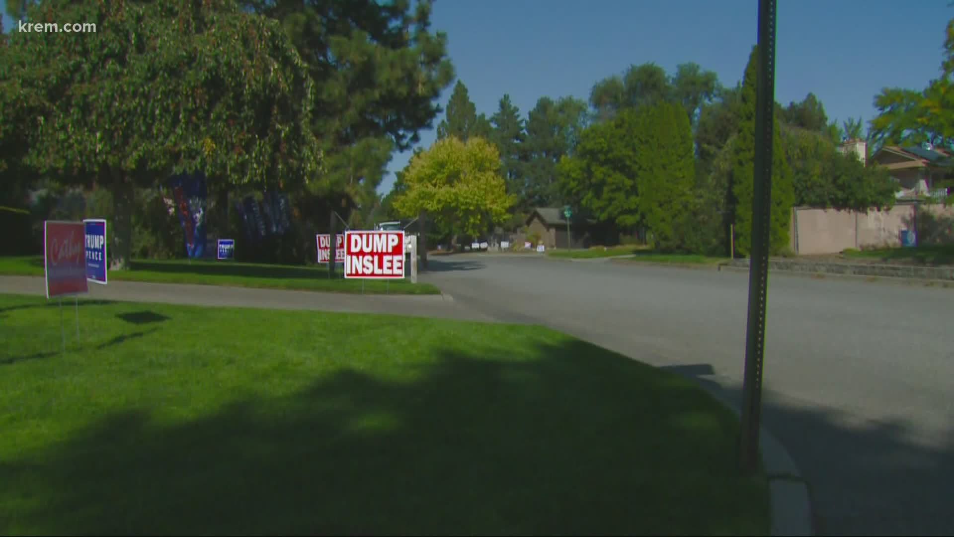 Some local law enforcement agencies have received reports of political signs supporting both political parties either being stolen or vandalized on private property.