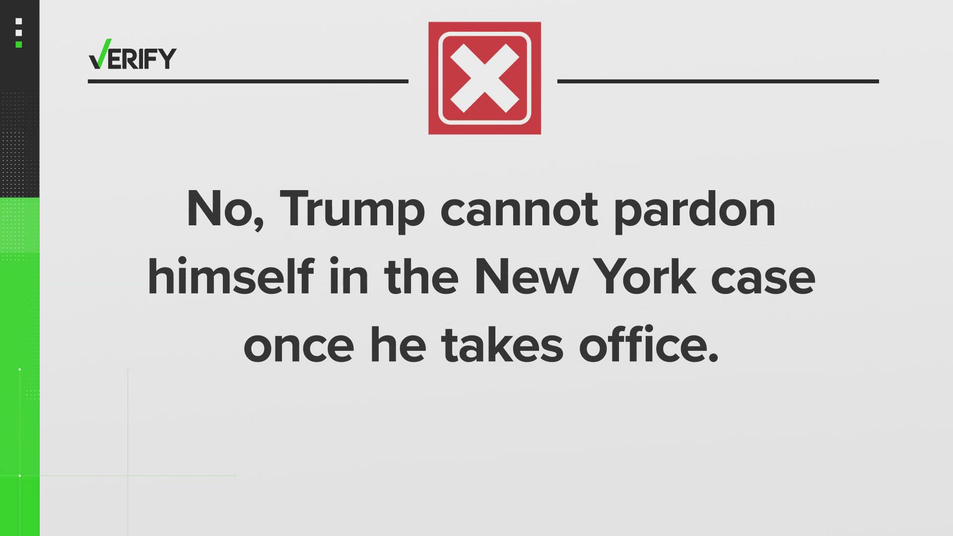 Trump is scheduled to be sentenced in the New York hush money case and then sworn in as president. Our VERIFY team explains if he can pardon himself.