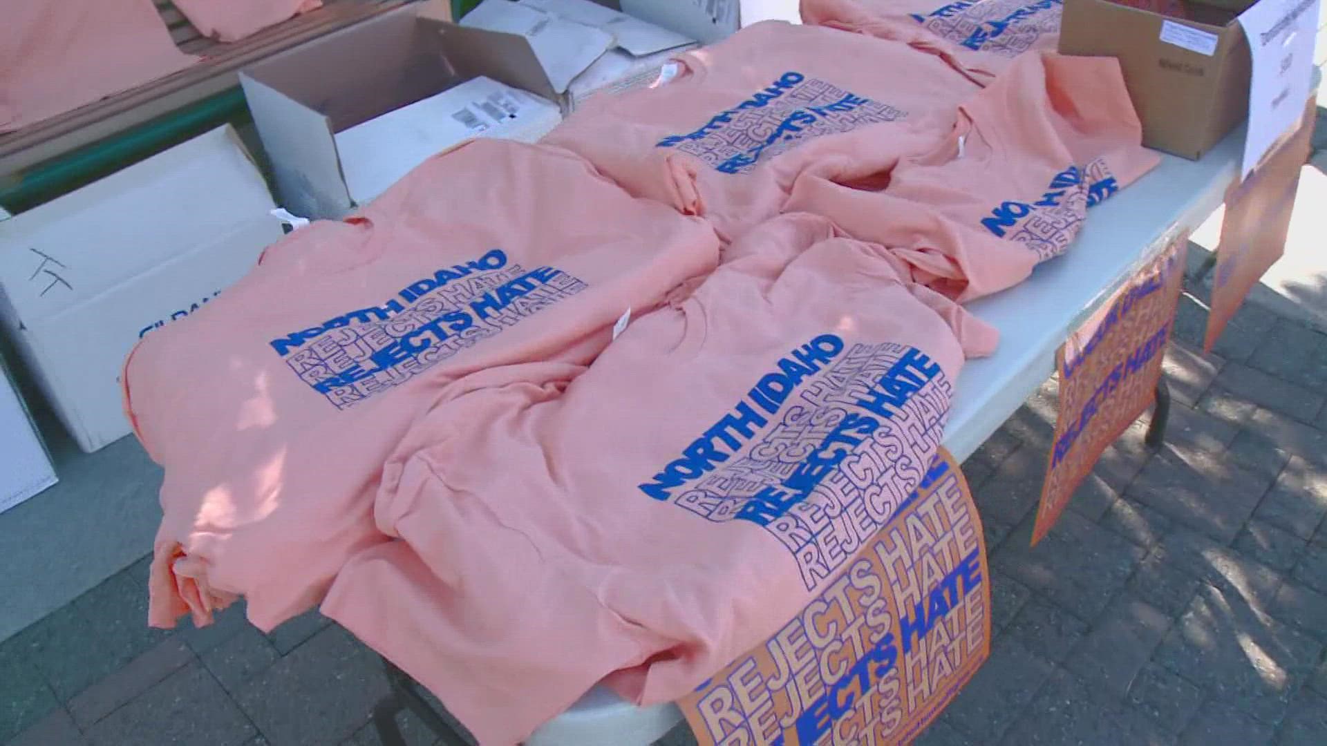 The Kootenai County Task Force is handing out t-shirts with the message "North Idaho Rejects Hate."