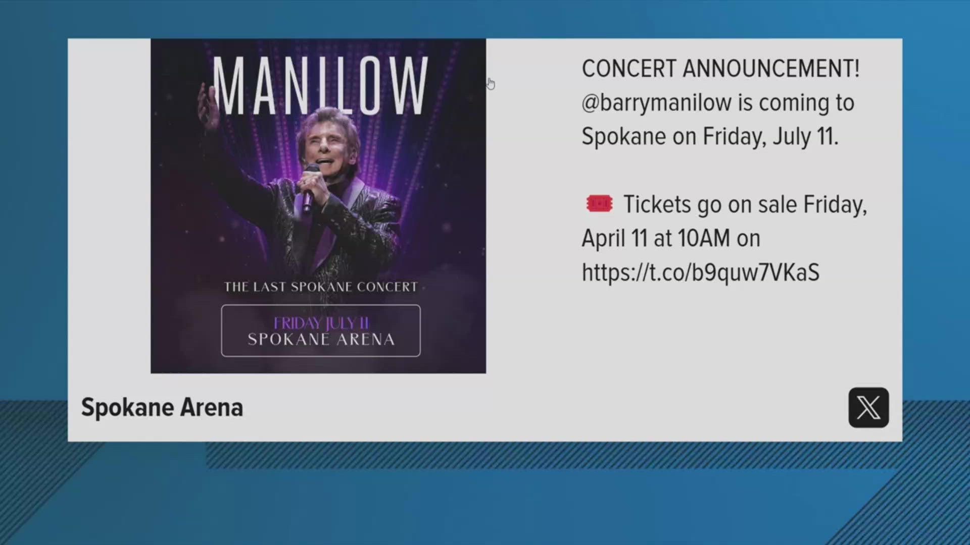 The Grammy, Tony and Emmy award-winning musician is holding his final concert in Spokane at the Spokane Arena on Friday, July 11, at 7 p.m.