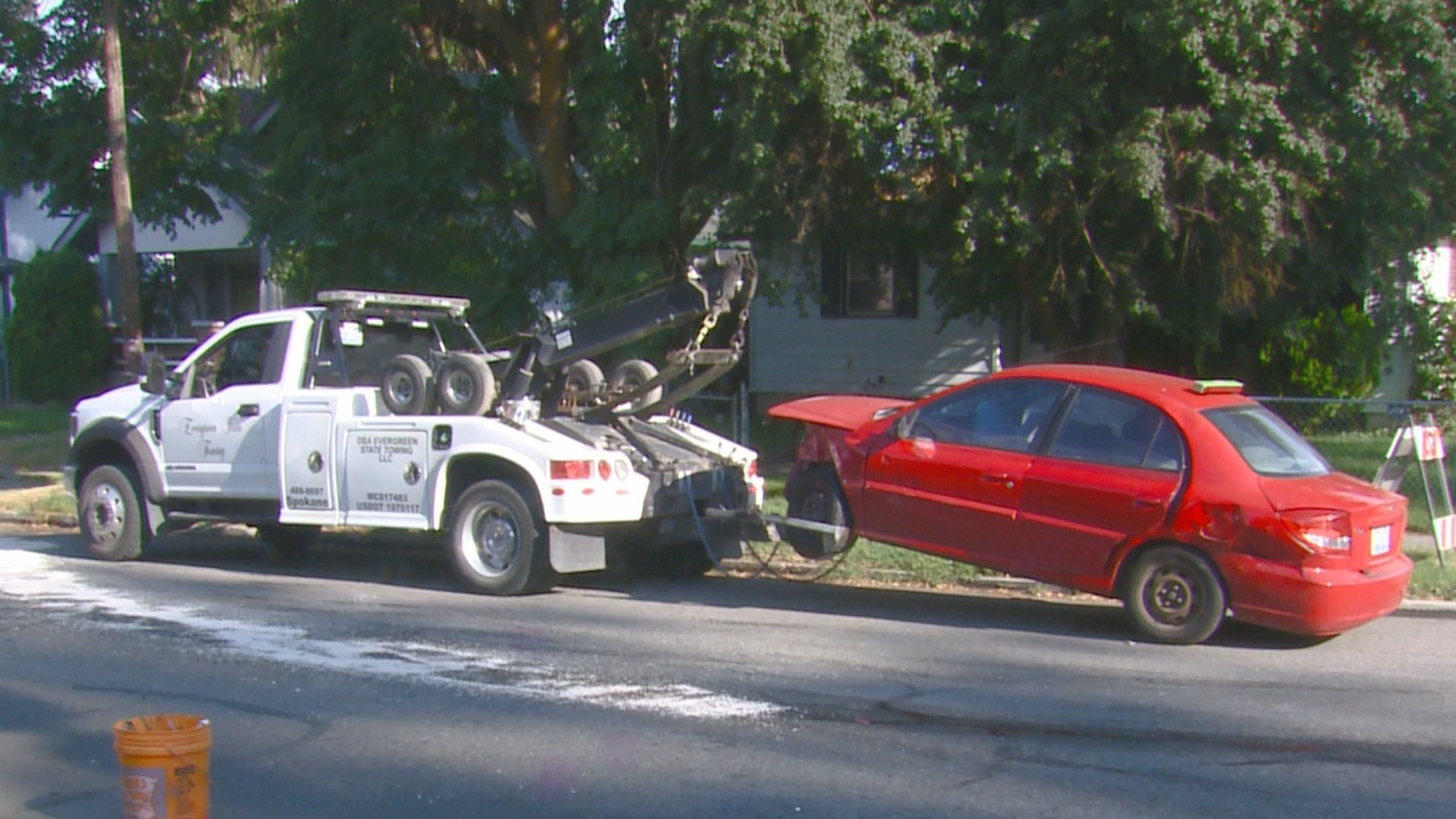 A 12-year-old girl was behind the wheel of a car involved in a crash in Spokane on Tuesday morning, according to Spokane Police.