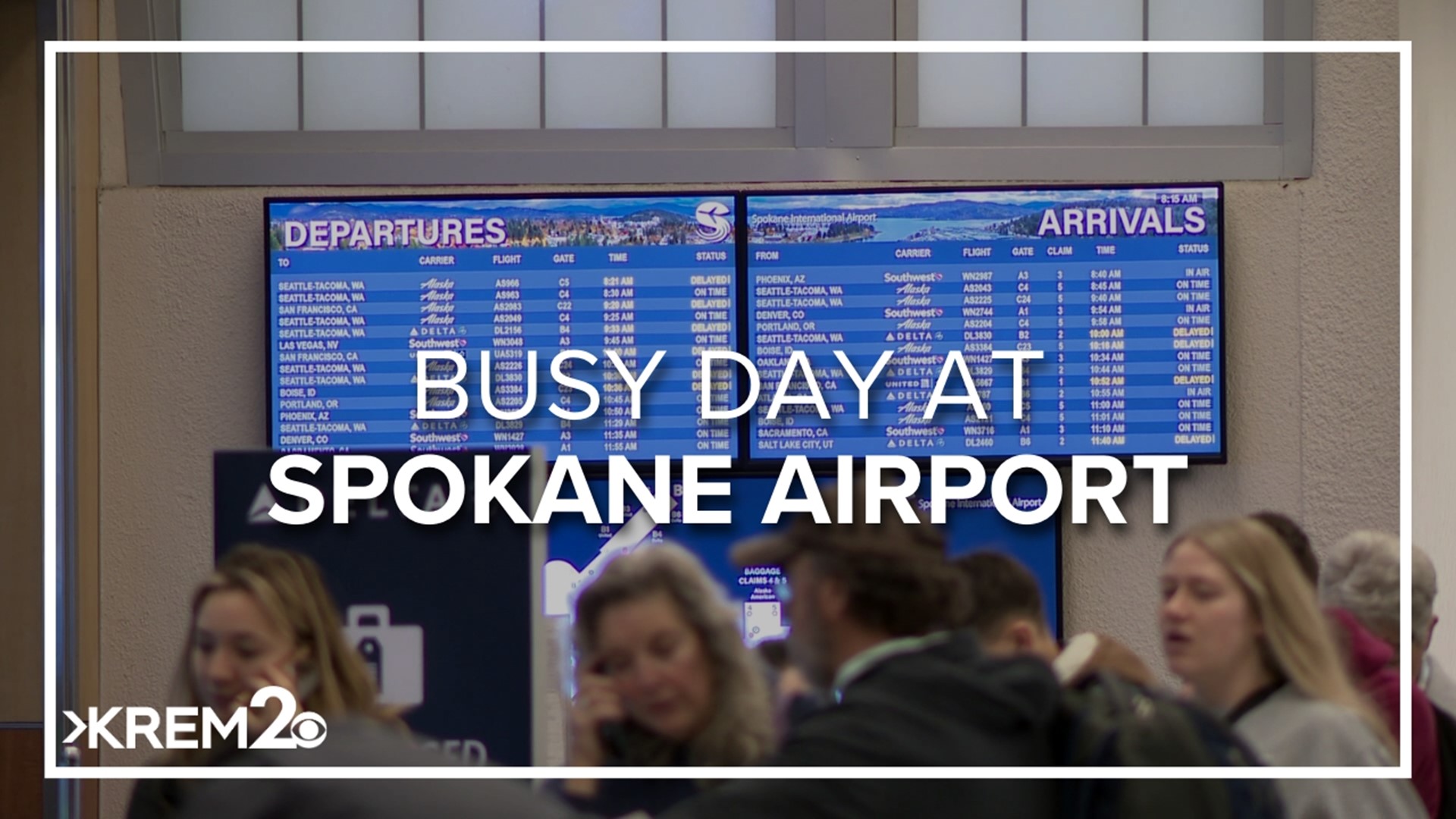 Passengers at Spokane International Airport found long lines for check-in on Friday morning.