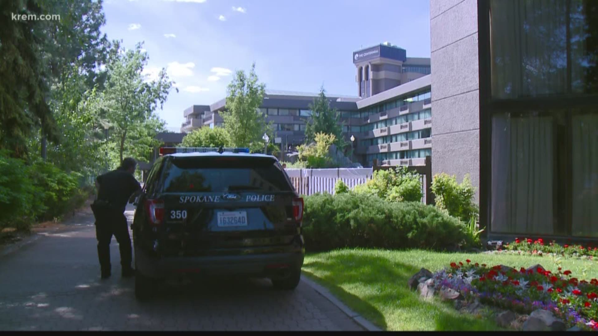 A woman drowned at the Centennial Hotel in Spokane, near Riverfront Park, according to the Spokane Police Department.