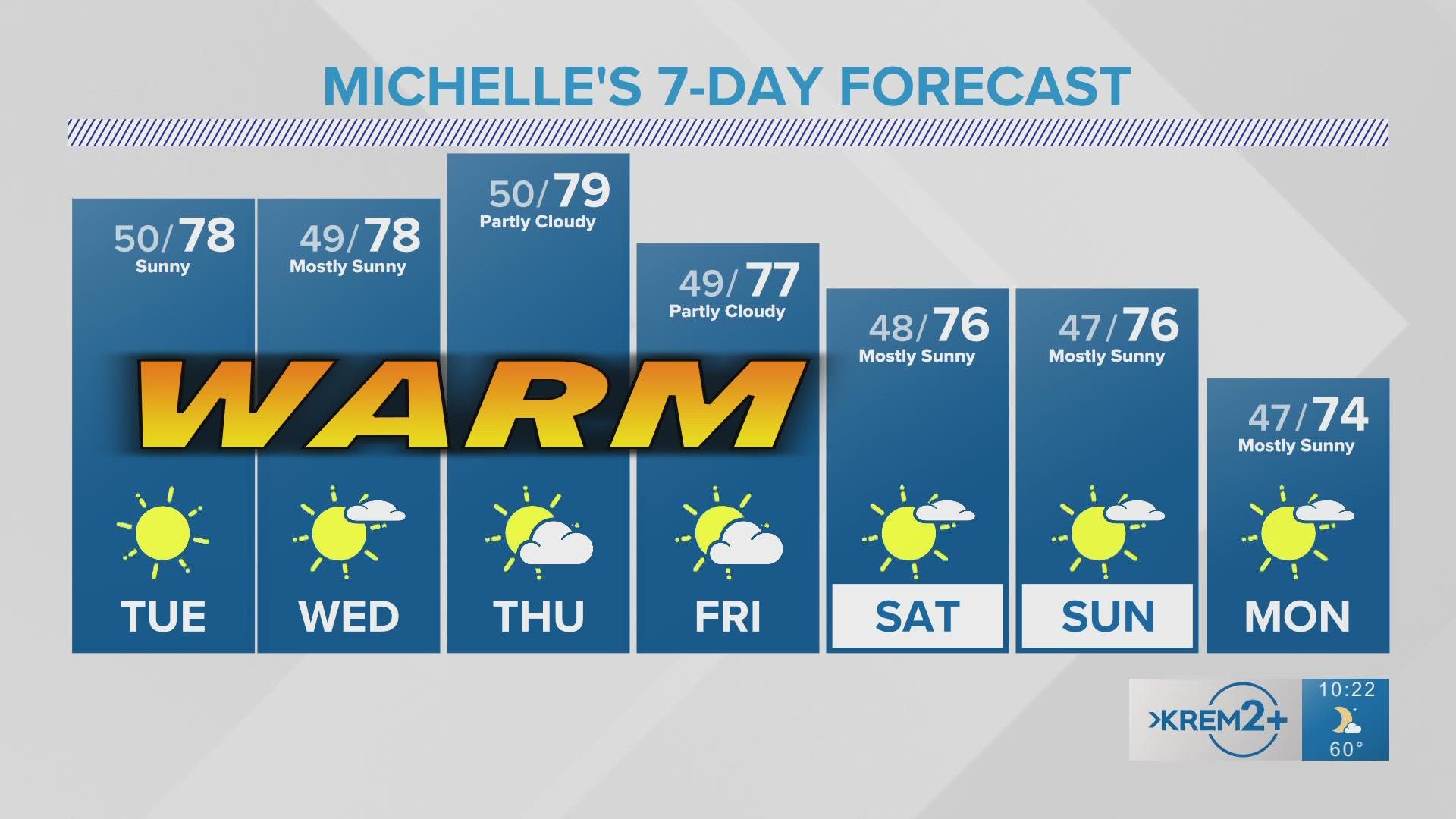 KREM 2 Meteorologist Michelle Boss has the 7-day forecast on Oct. 3, 2022 at 10 p.m.