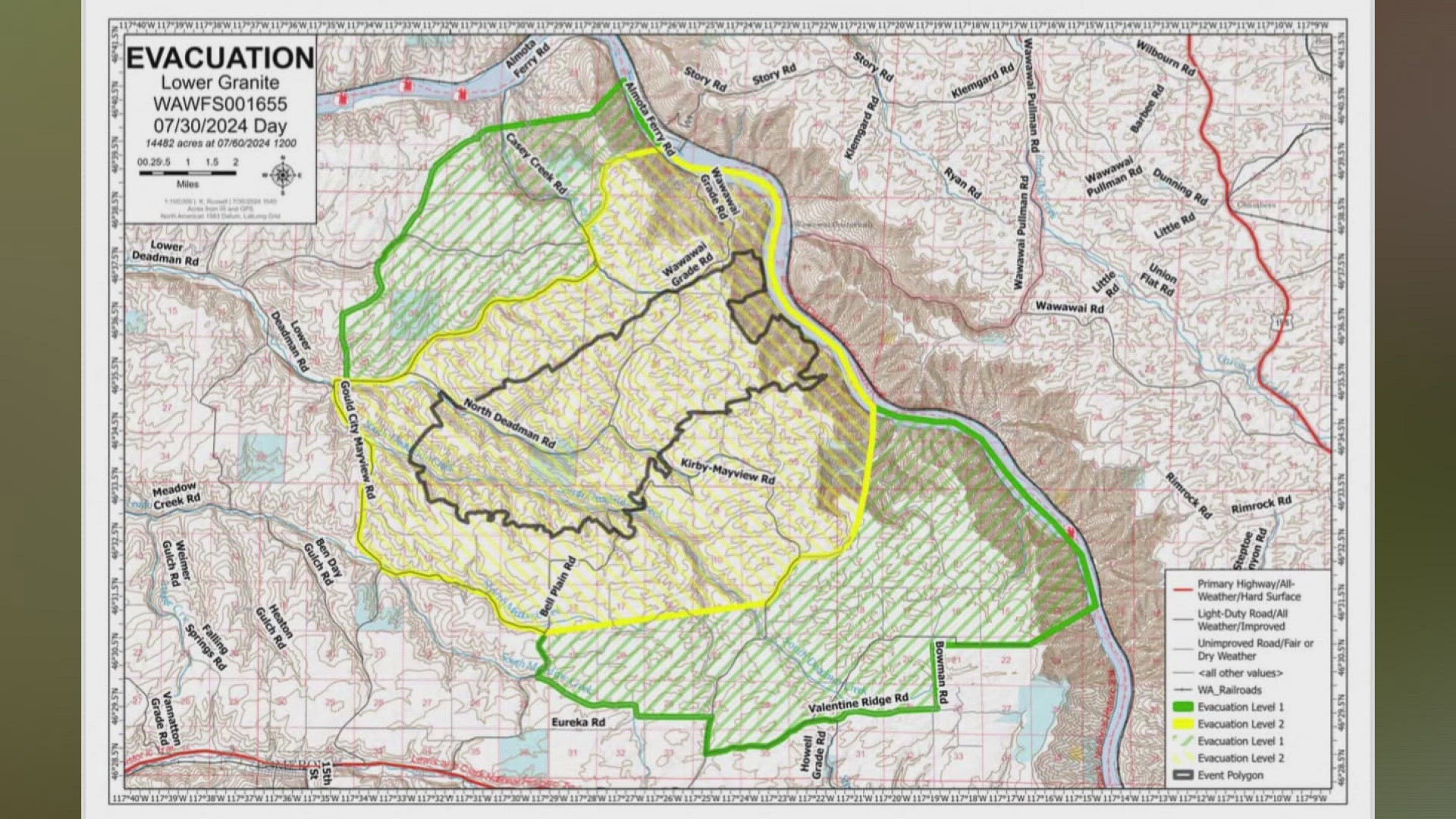 Lower Granite Fire Update July 31, 2024