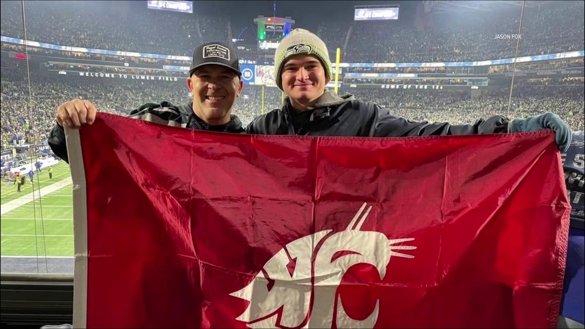 WSU fan goes viral for flying Coug flag at NFC Championship game in Seattle