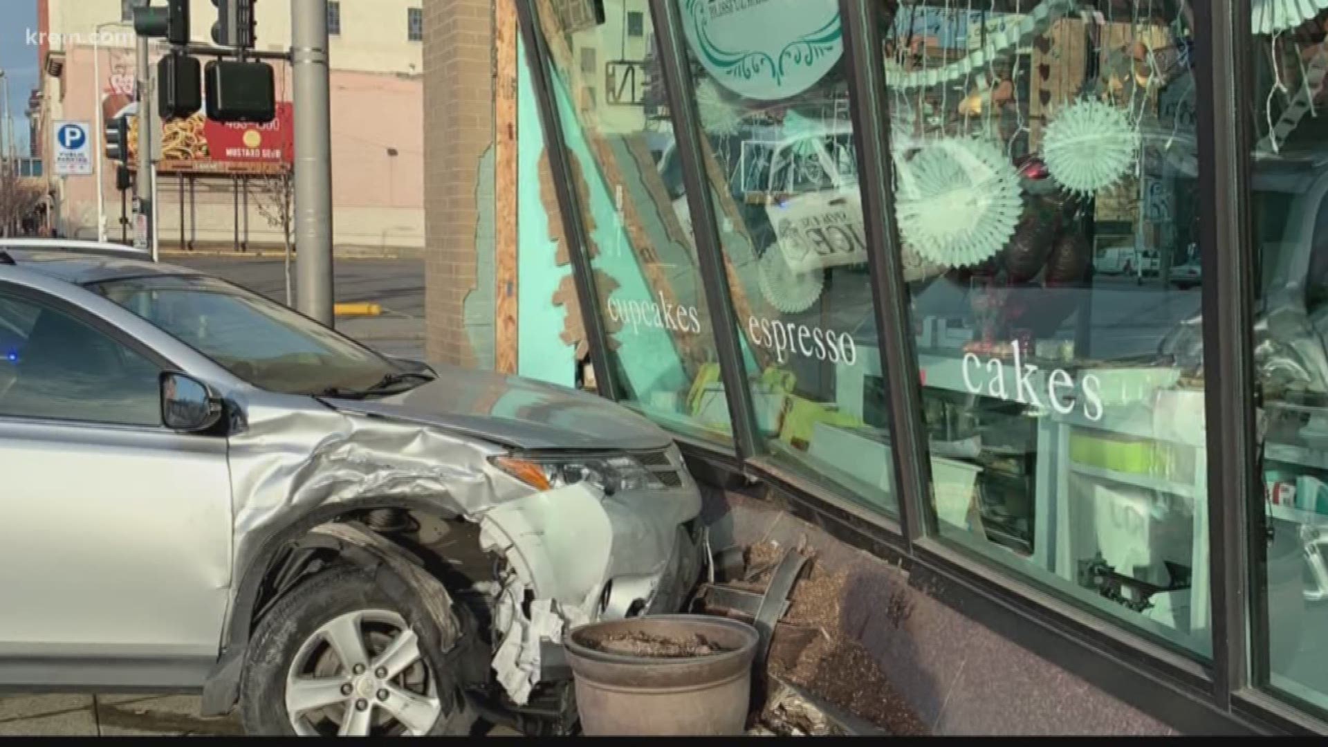 A car crashed into Sweet Frostings' downtown location just days after another crashed into Prohibition Gastropub ahead of Restaurant Week.