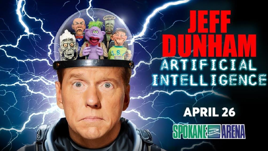 Comedian Jeff Dunham performing at Spokane Arena in April 2025