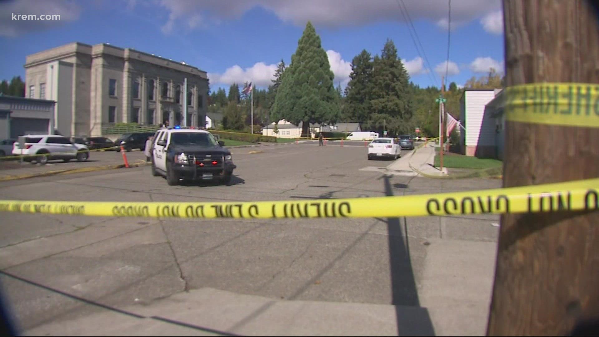 A Department of Corrections officer was taken to the hospital after being shot while exiting his vehicle in Shelton Thursday morning.