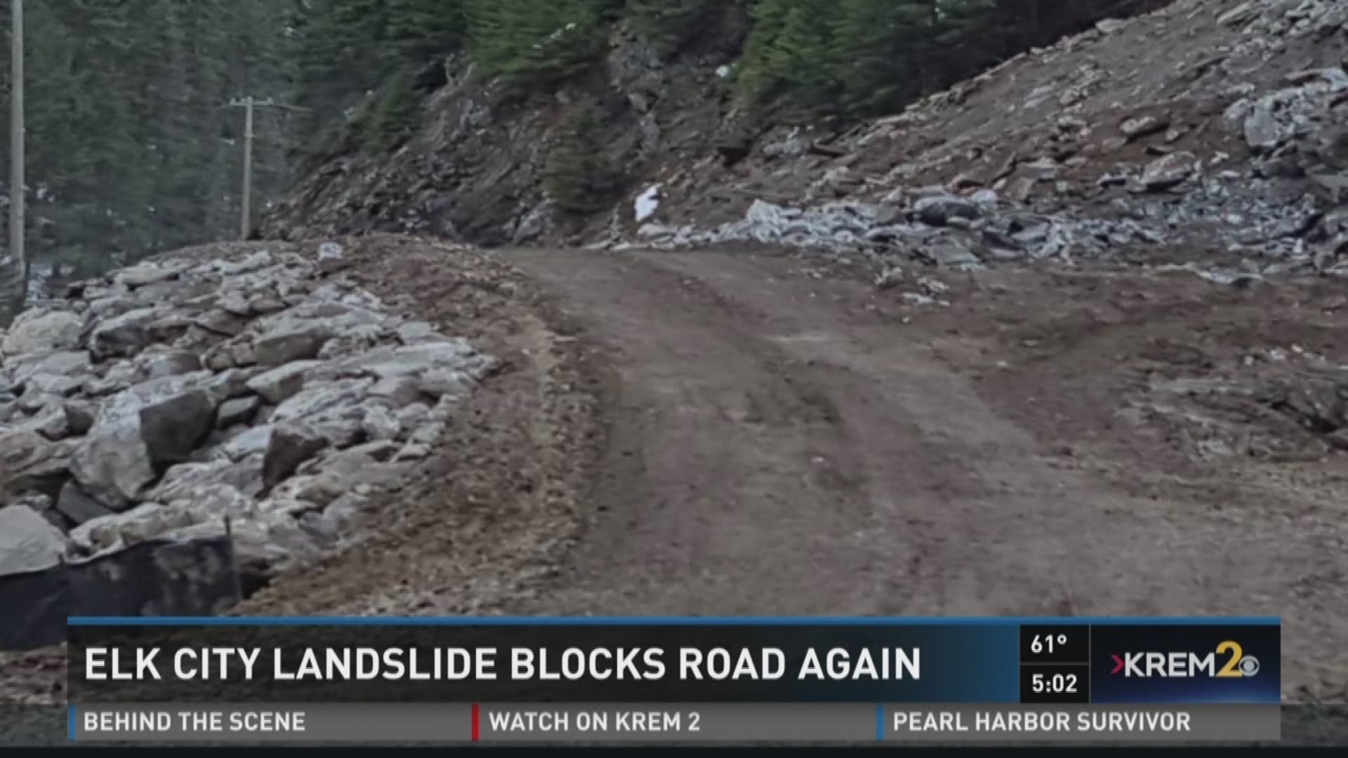 The main road into the remote north-central Idaho town of Elk City -- blocked again by a landslide -- has since been reopened...