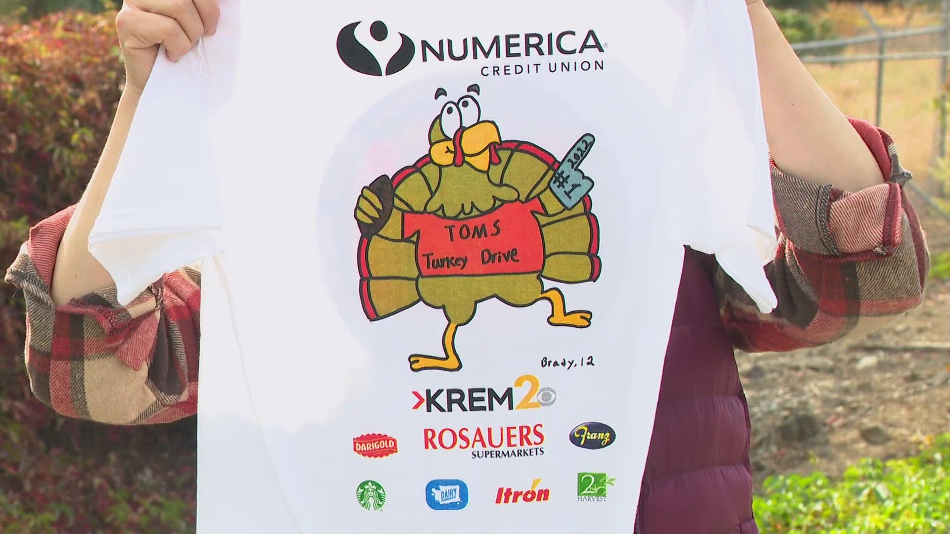 KREM 2 and Numerica invite all kids, ages 17 and younger, to enter the KREM Cares Tom's Turkey Drive T-Shirt Contest.