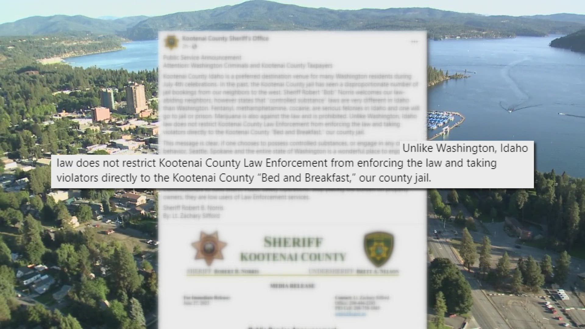 Kootenai County Sheriff's Office warns western neighbors of drug laws