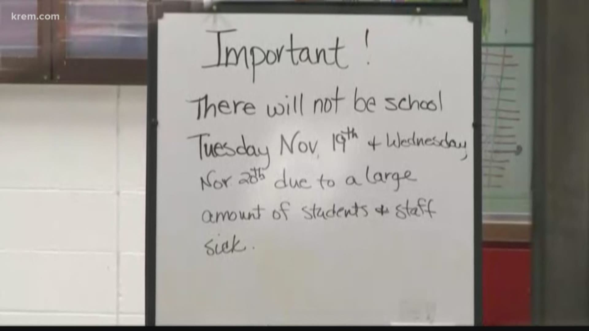 The Wallace School District said Silver Hills Elementary will be closed Tuesday and Wednesday due to a high number of staff and student illnesses.