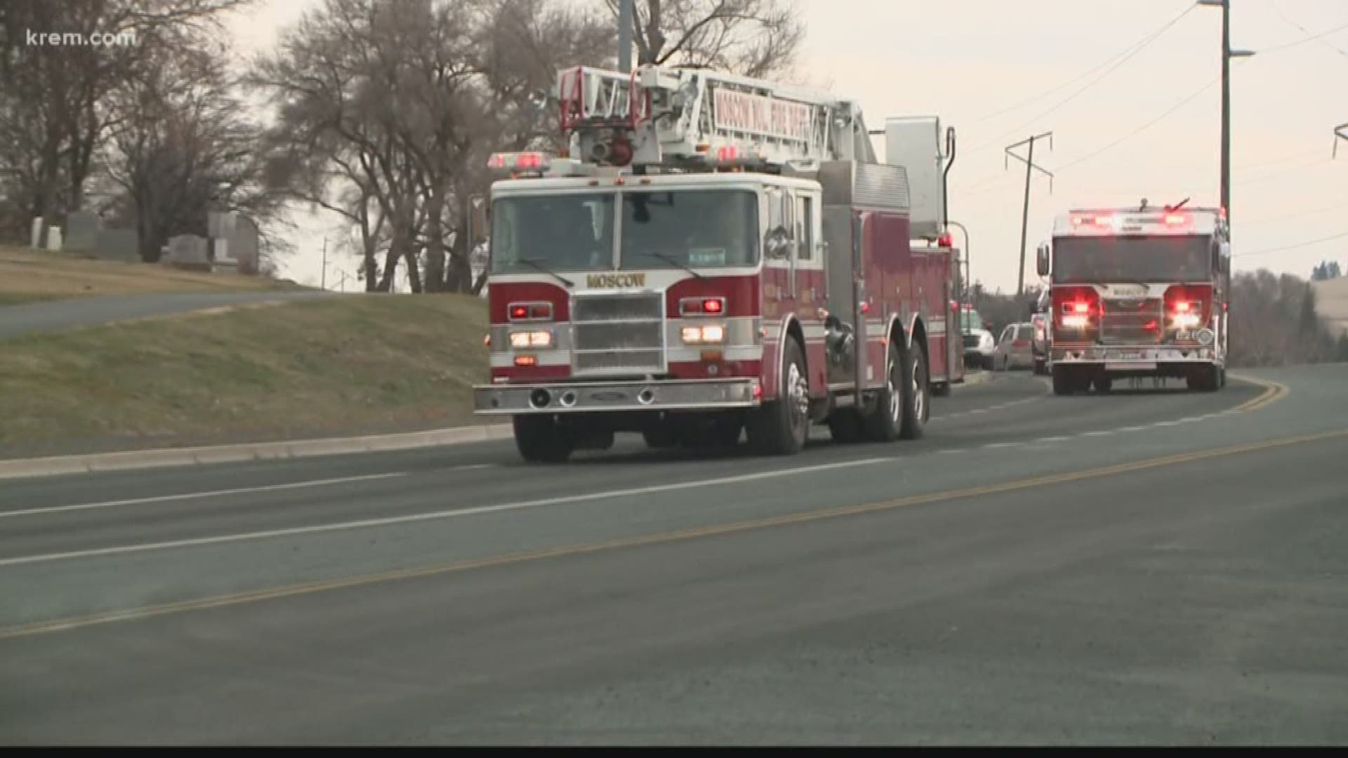 The Walla Walla County Fire Department held a procession to transport the remains of Ashton Farley on Friday.