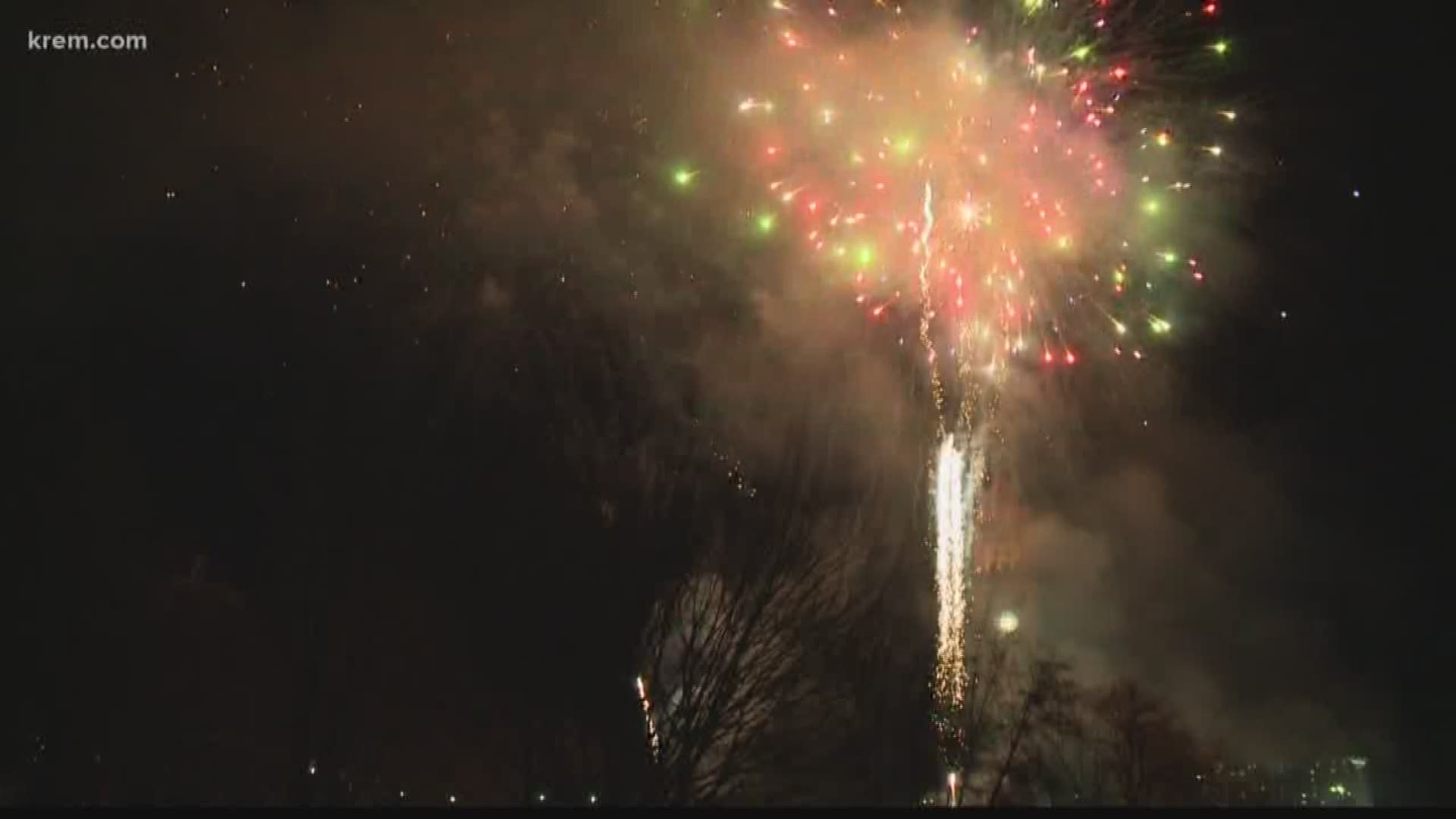 The City of Spokane estimates about 1,200 people actually watched the New Year's Eve fireworks show, which started at 9 p.m. instead of midnight.
