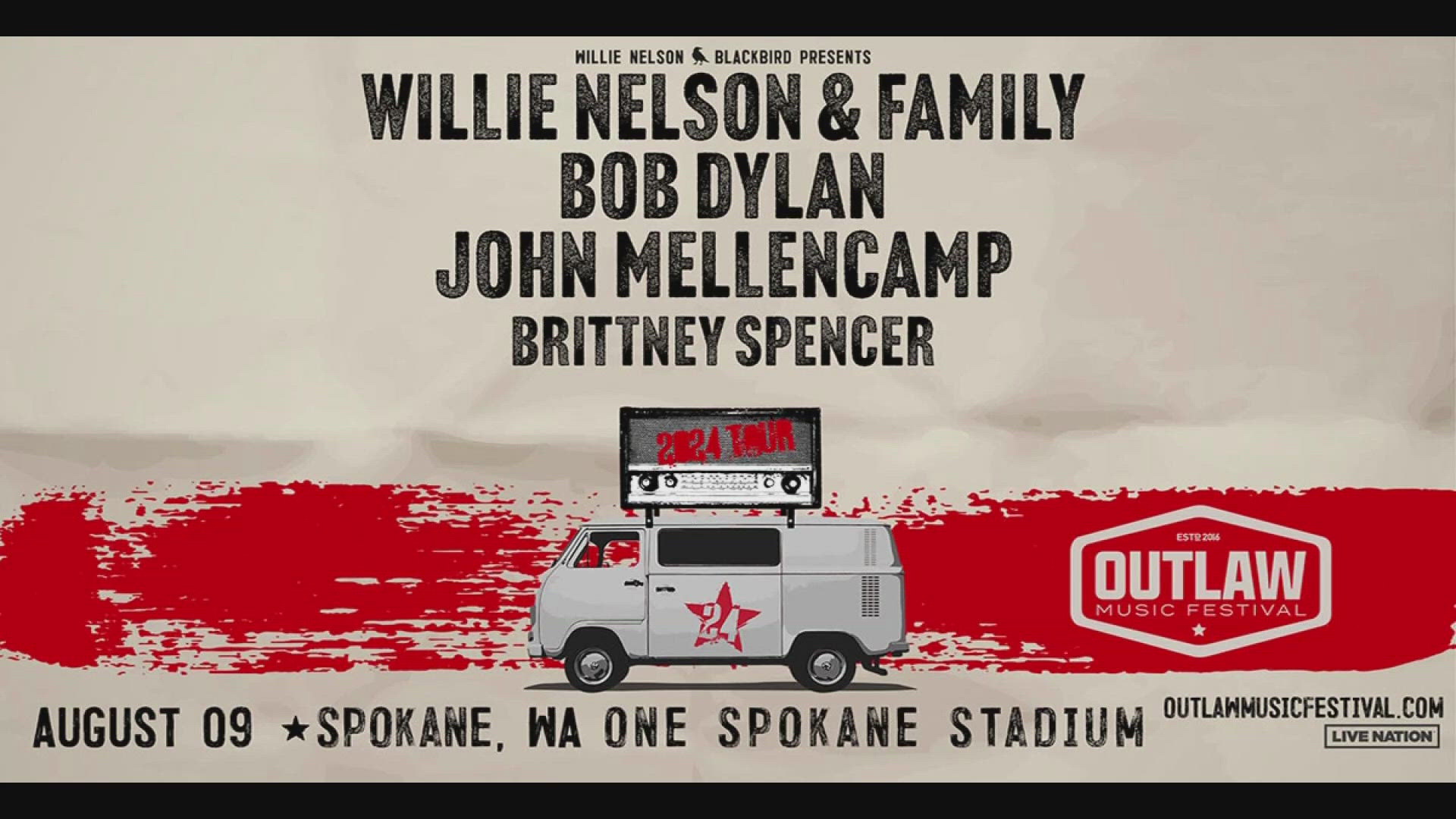 The Outlaw Festival will be Spokane ONE Stadium's first concert on Friday, August 9.