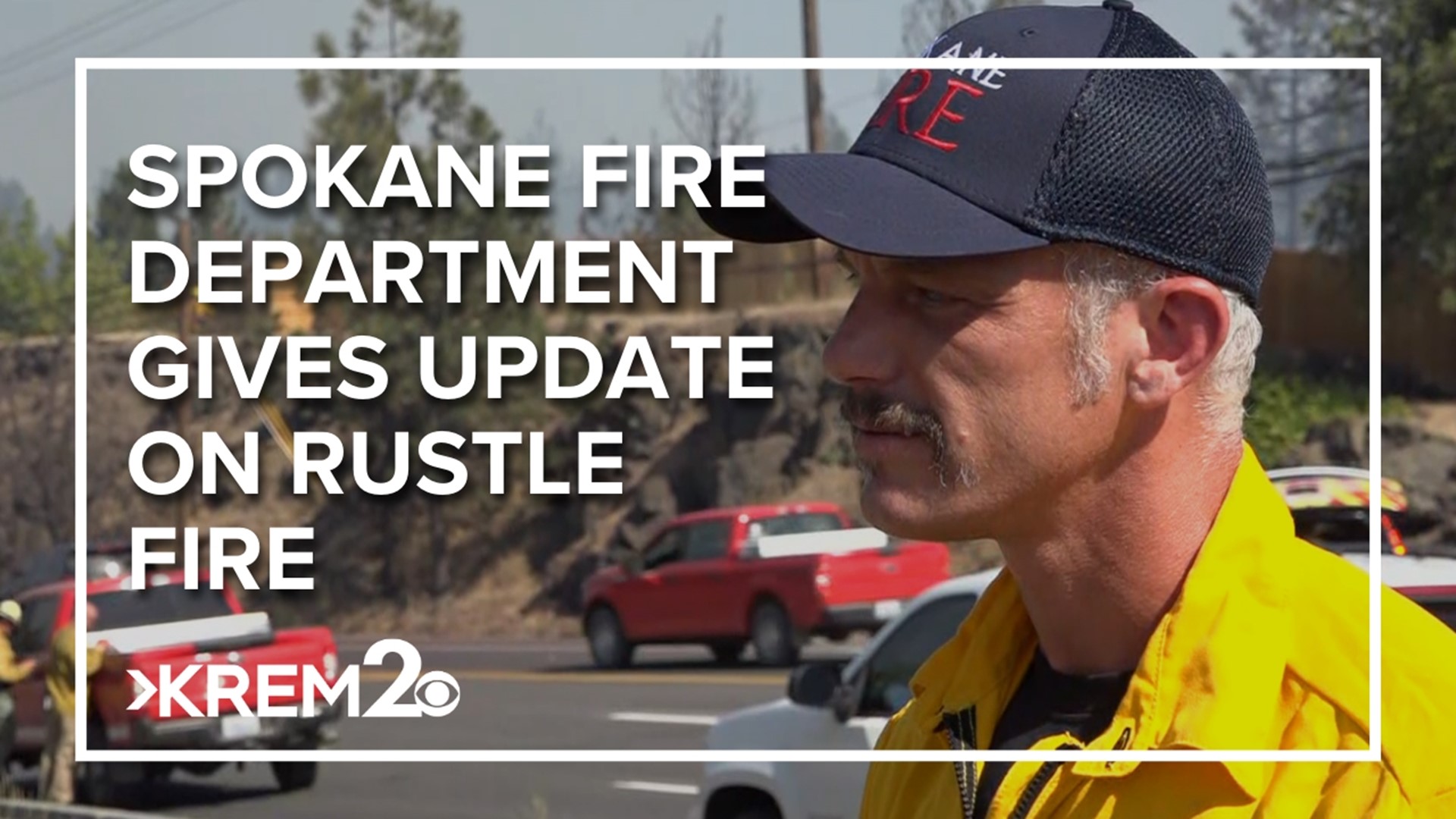 Spokane Fire Public Information Officer Justin de Ruyter estimates the Rustle Fire in west Spokane is about 5-7 acres at this time.