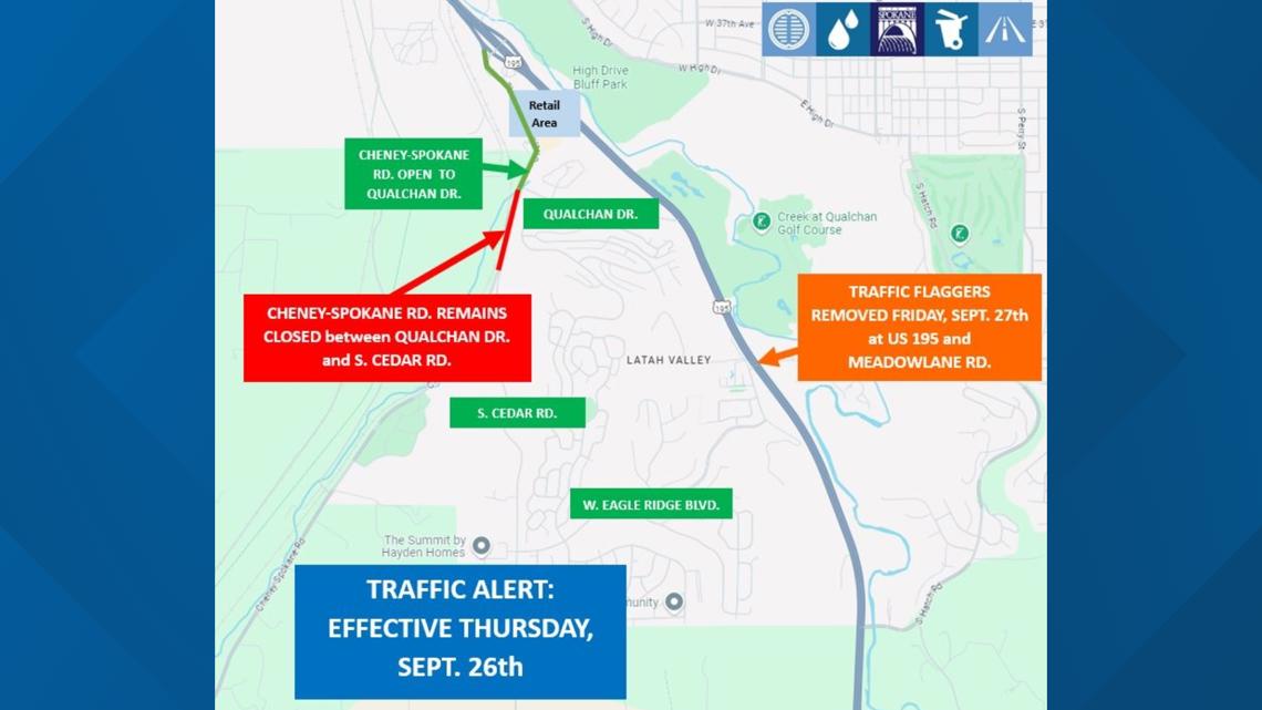 Part of CheneySpokane Road reopening