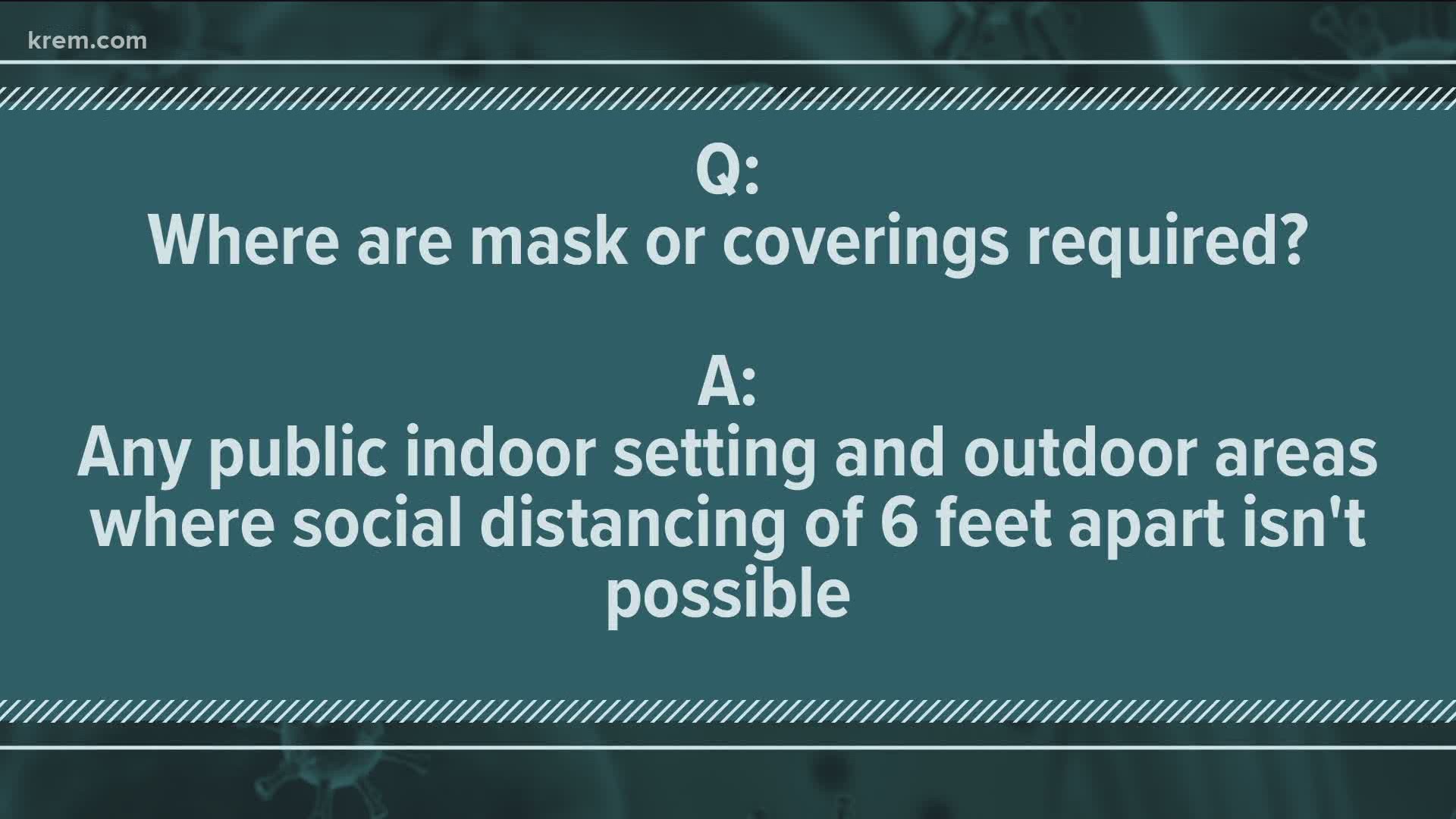 Starting on Friday, face masks are required in Washington in all indoor public spaces and outdoor public spaces where social distancing isn't possible.