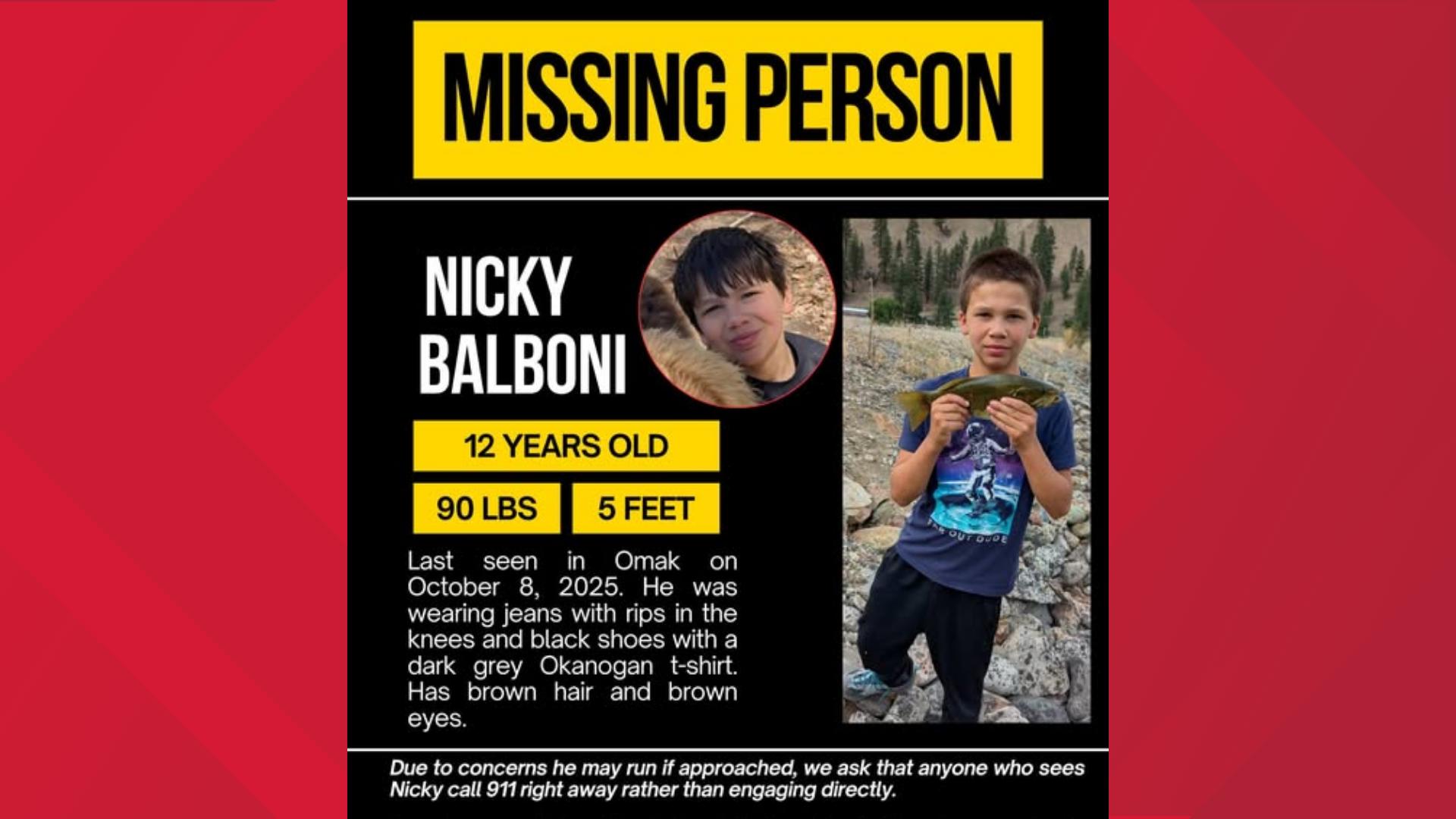Omak police searching for missing 12-year-old last seen on Oct. 8 ...