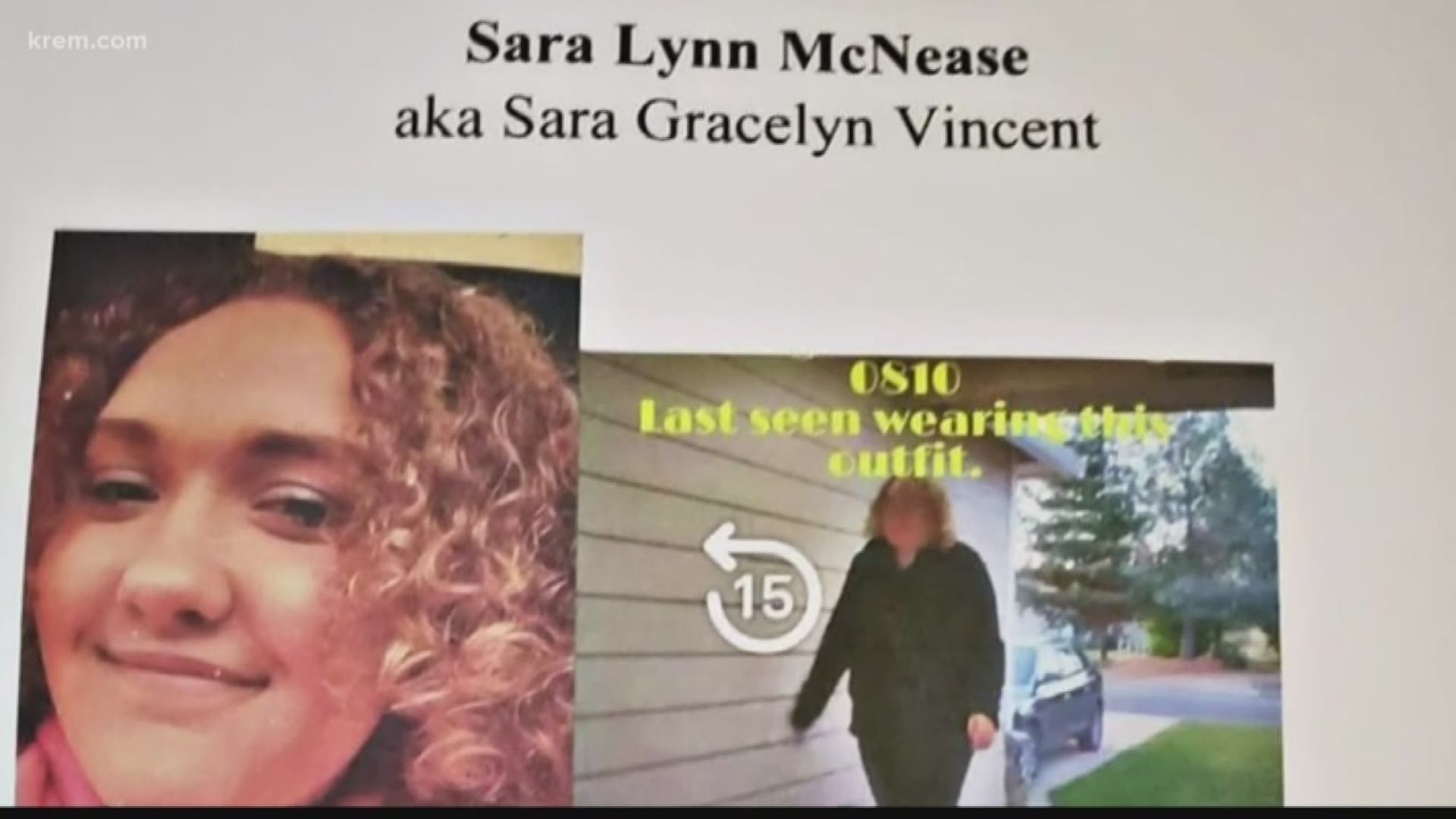 The Spokane Police Major Crimes Unit has been in contact with an attorney representing McNease and confirmed she is safe.