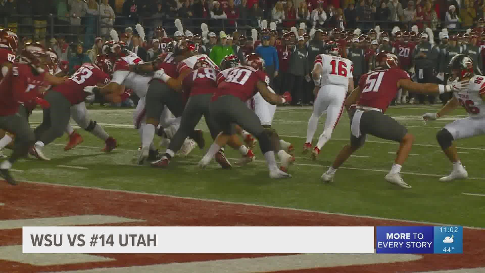 Backup quarterback Bryson Barnes threw for 175 yards and a touchdown and No. 14 Utah beat Washington State 21-17.
