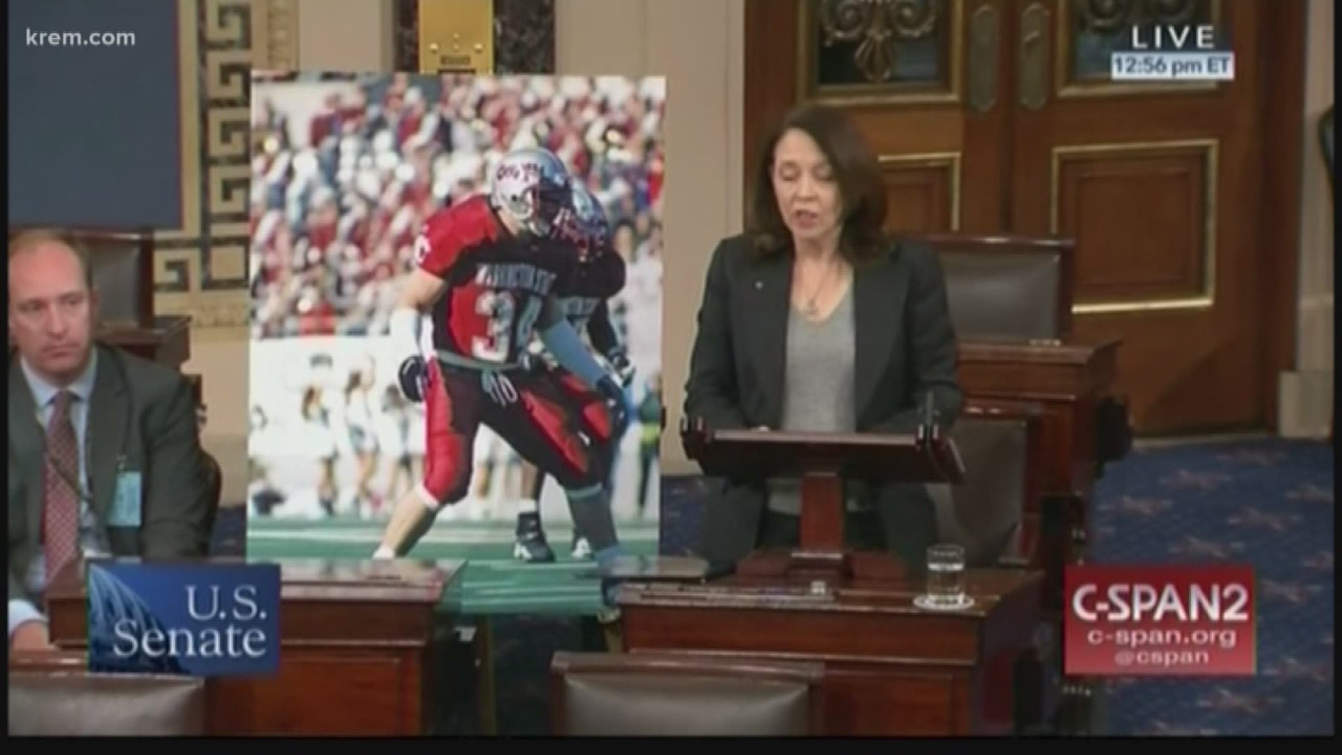 Earlier today -- Washington Senator Maria Cantwell spoke about Gleason on the senate floor.