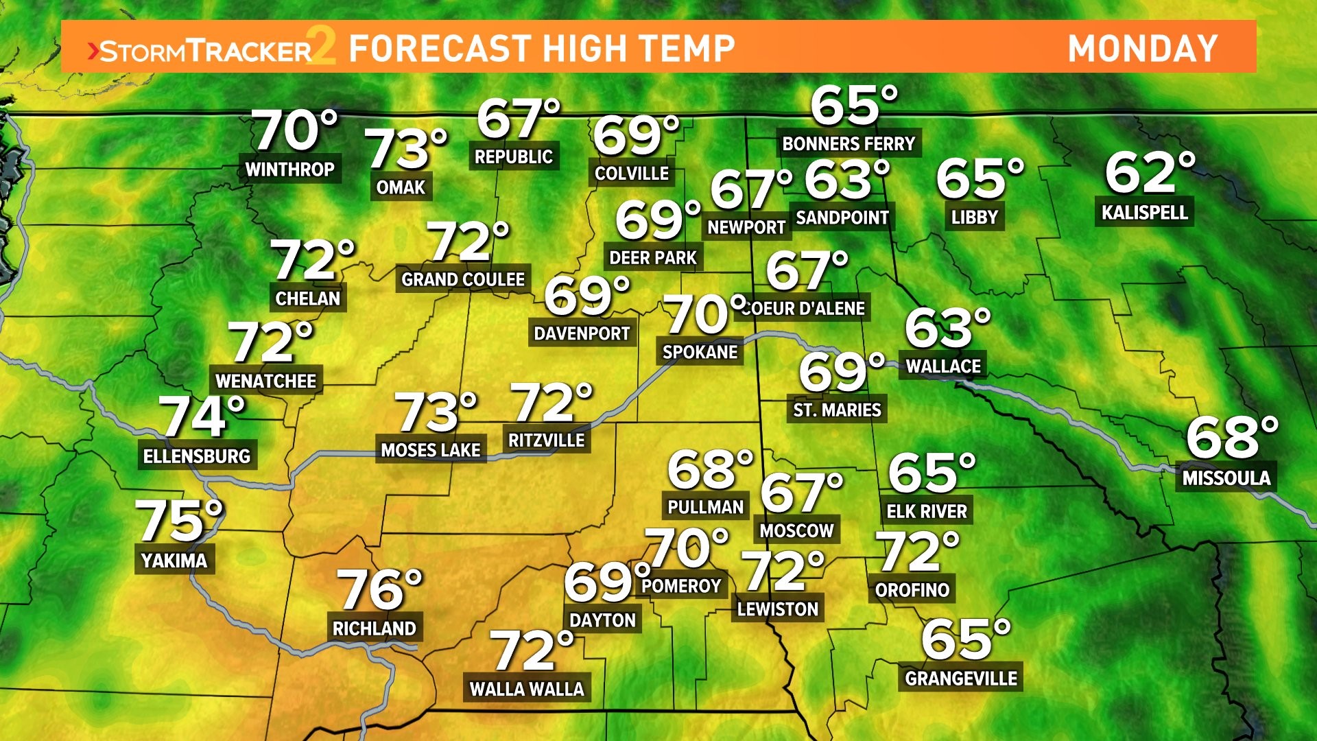 High temps will hit the low 70s for some in the Inland Northwest, setting record-high temperatures.