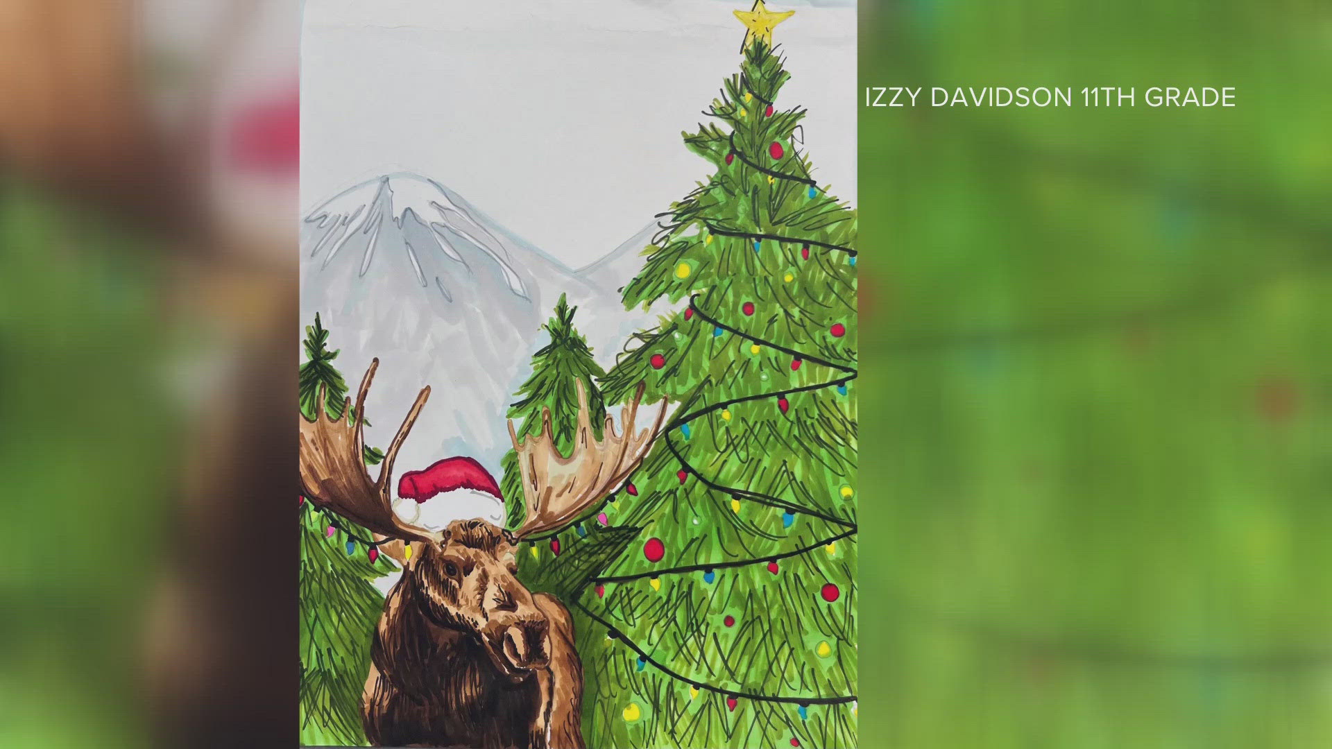 Izzy Davidson, an 11th-grade student, will have her artwork featured on the Idaho Department of Education 2024 holiday cards.