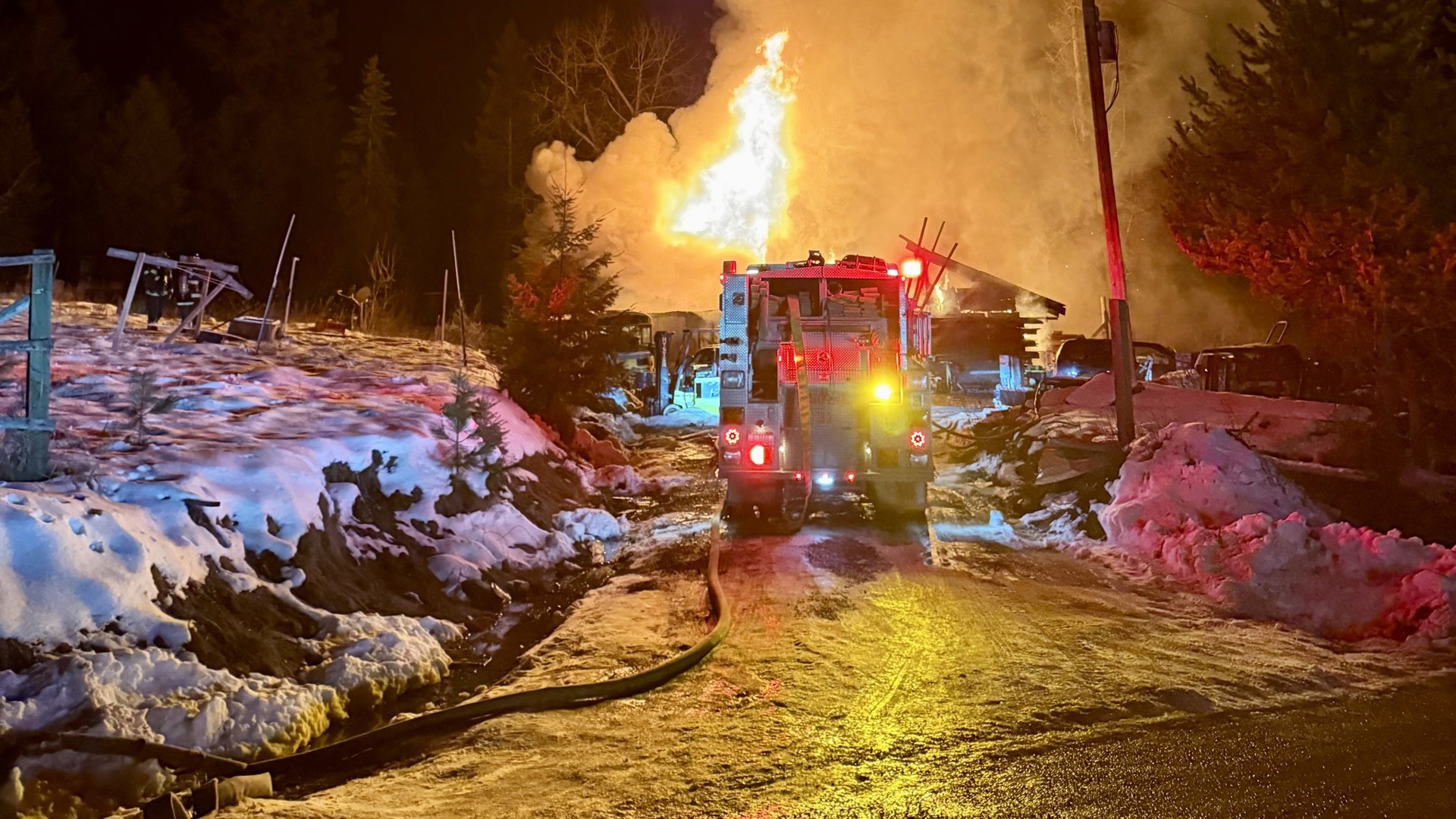Selkirk Fire Rescue crews respond to house fire in Cocolalla | krem.com
