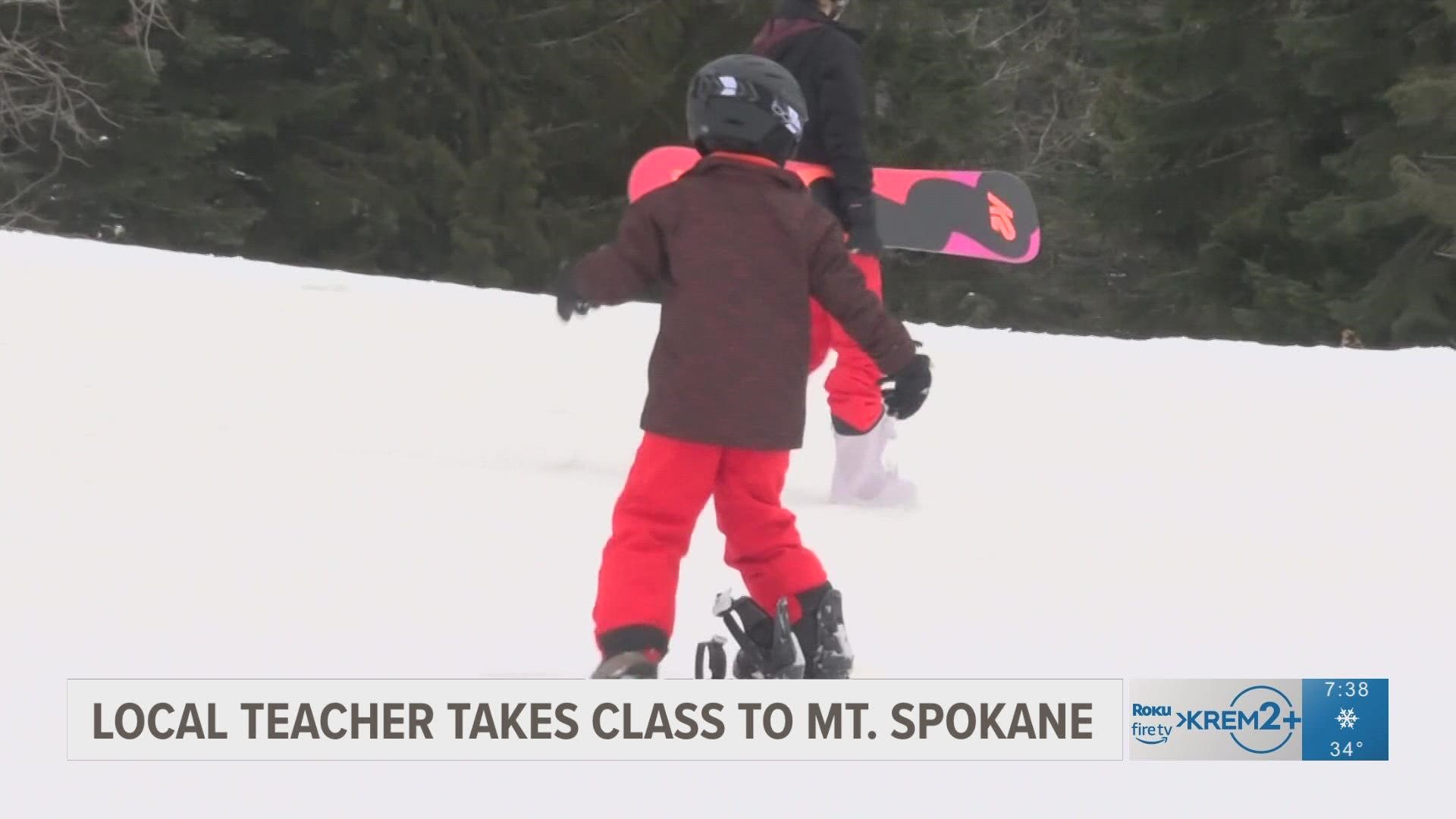 A local P.E. teacher raised money to take his 5th grade students on a ski trip to Mt. Spokane.