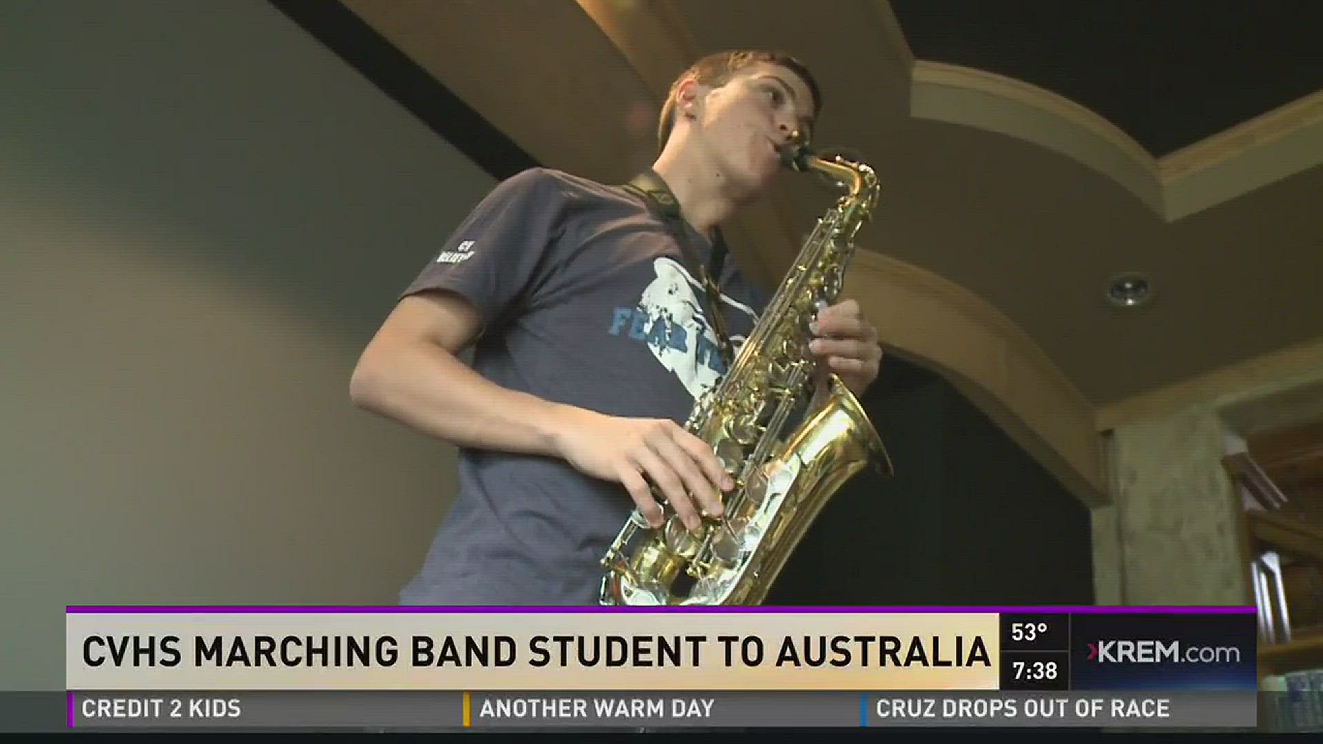 One Central Valley HS marching band student is off to Australia for an international competition.