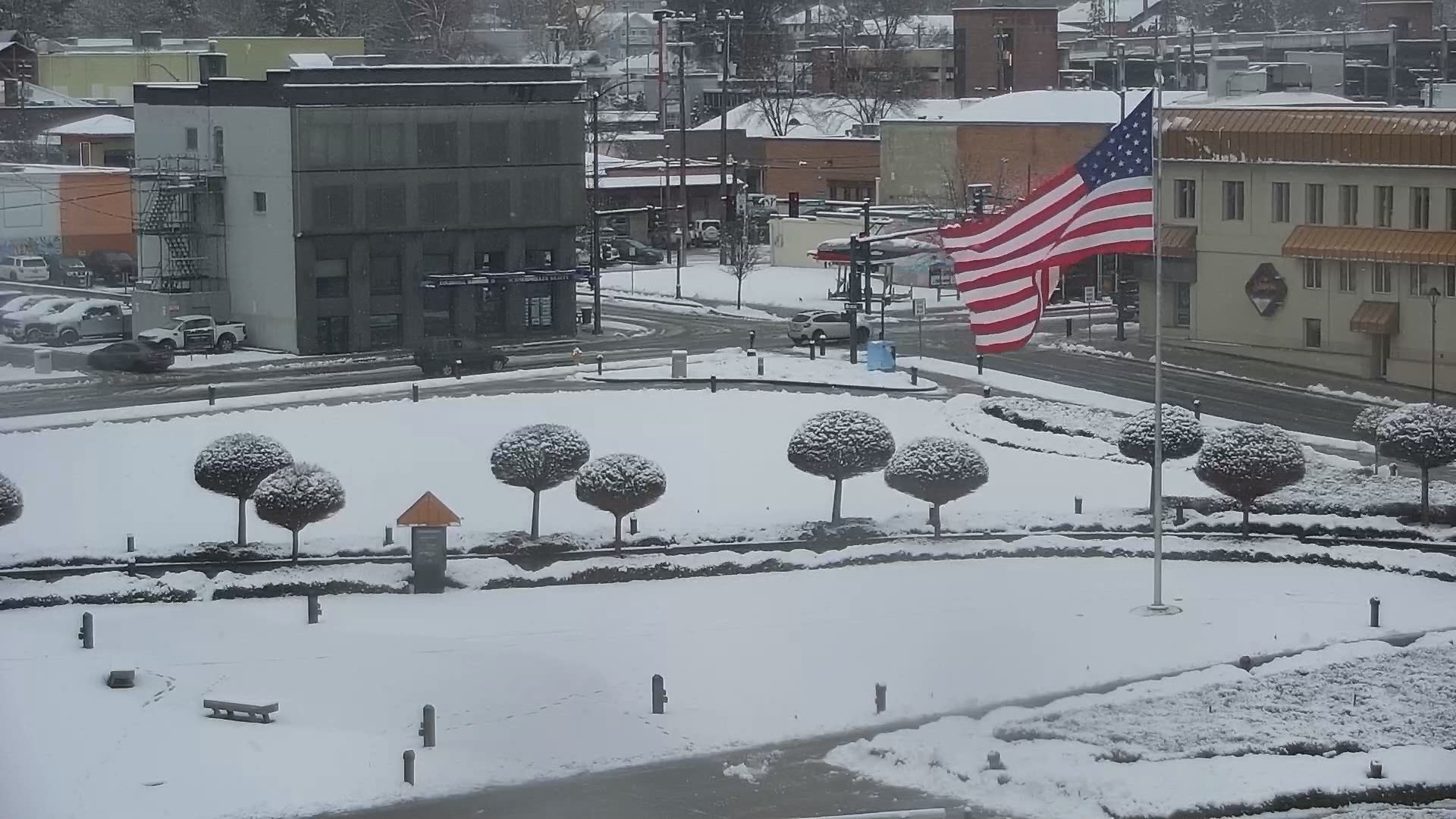 Moments of Zen | Flag waving in Coeur d’Alene snow