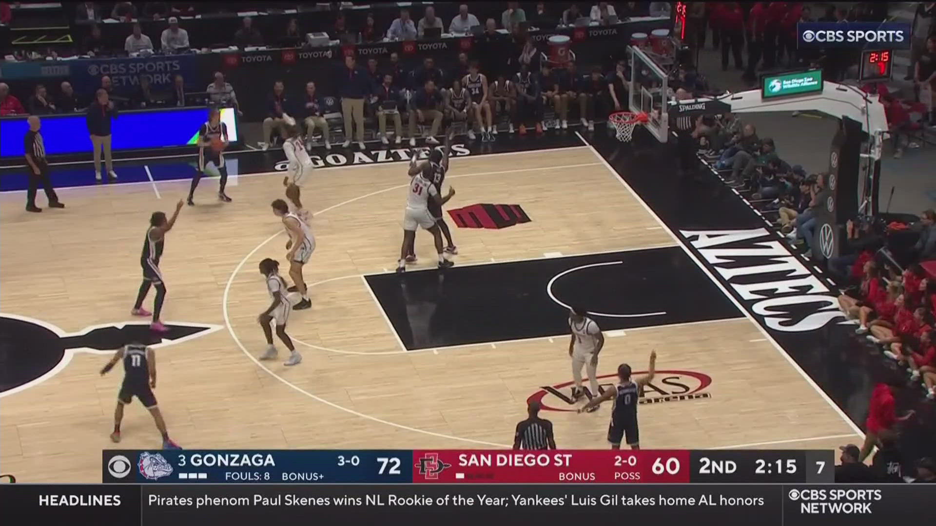 No. 3 Gonzaga ran past San Diego State 80-67 in a showdown of future Pac-12 opponents