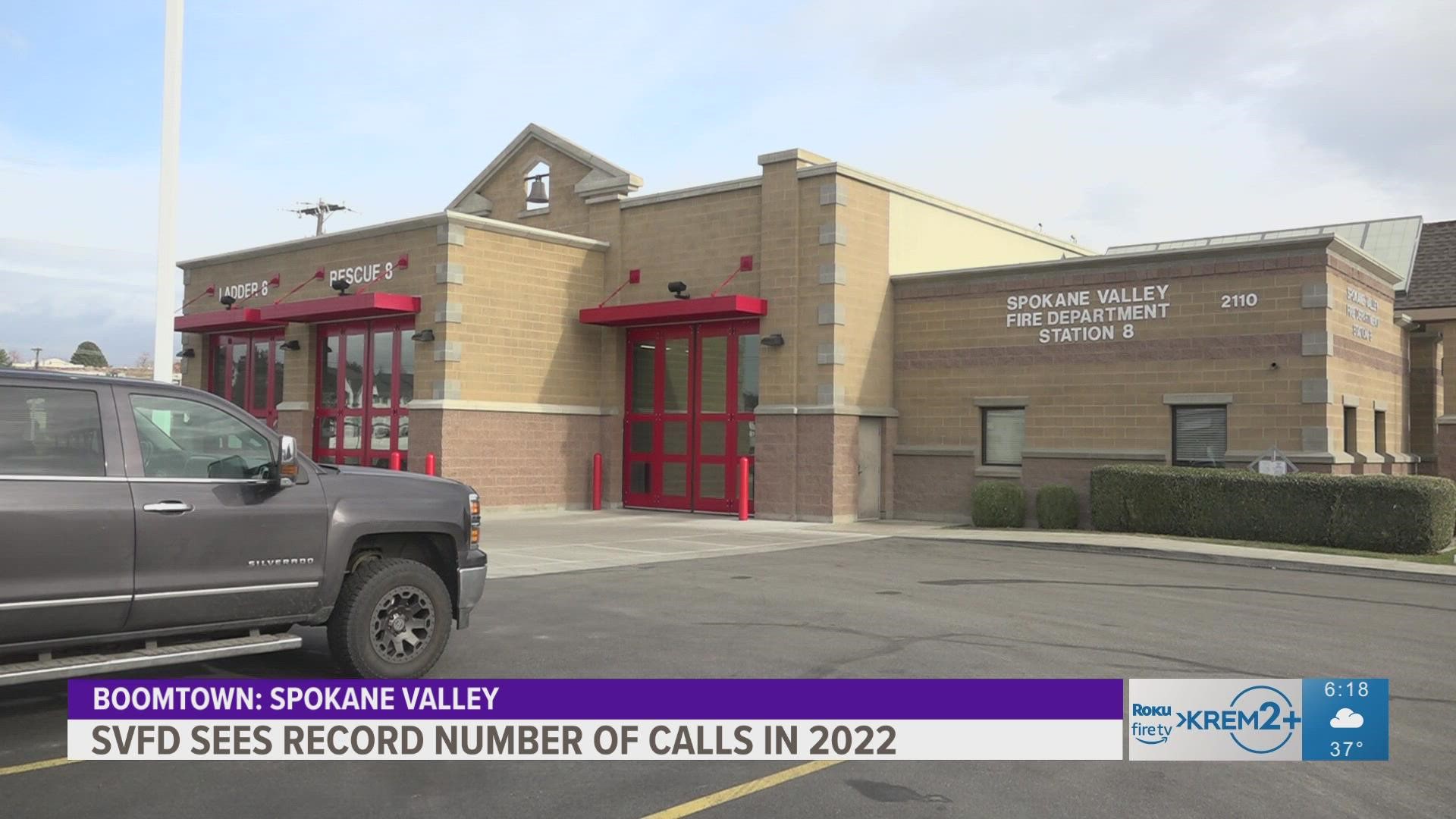 Spokane Valley Fire said 2022 was an unprecedented year for service. The department said crews responded to 23,200 incidents, the most in any year in its history.