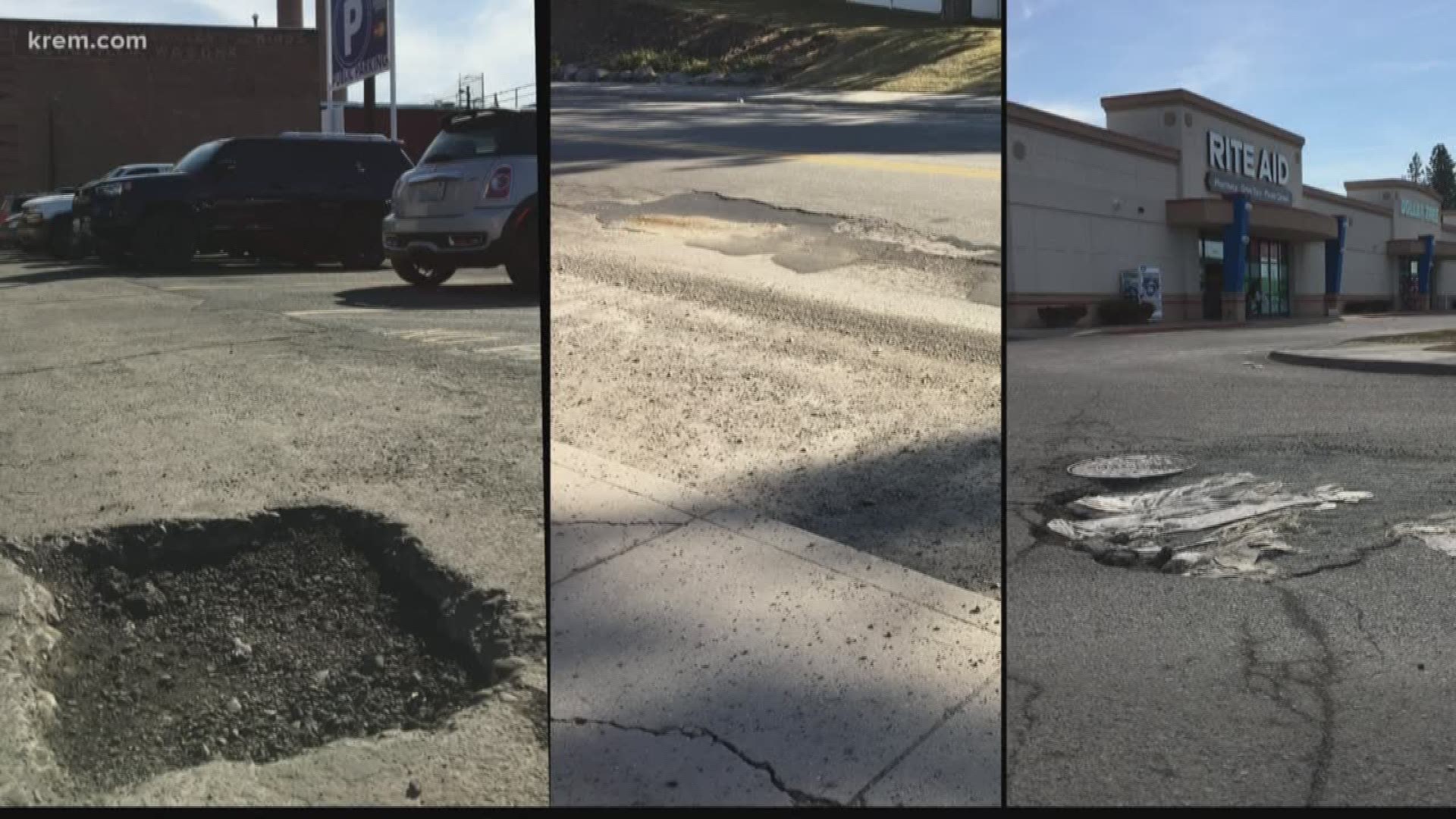 All of that moisture seeps into cracks and expands when it freezes causing those pesky potholes. Your commute will likely be a little bumpy. KREM 2's Tim Pham went for a ride to find the worst spots in town so you know the areas areas to avoid.
