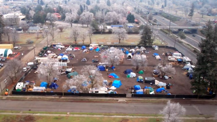 Spokane city leaders hold press conference on progress of clearing out I-90 homeless camp