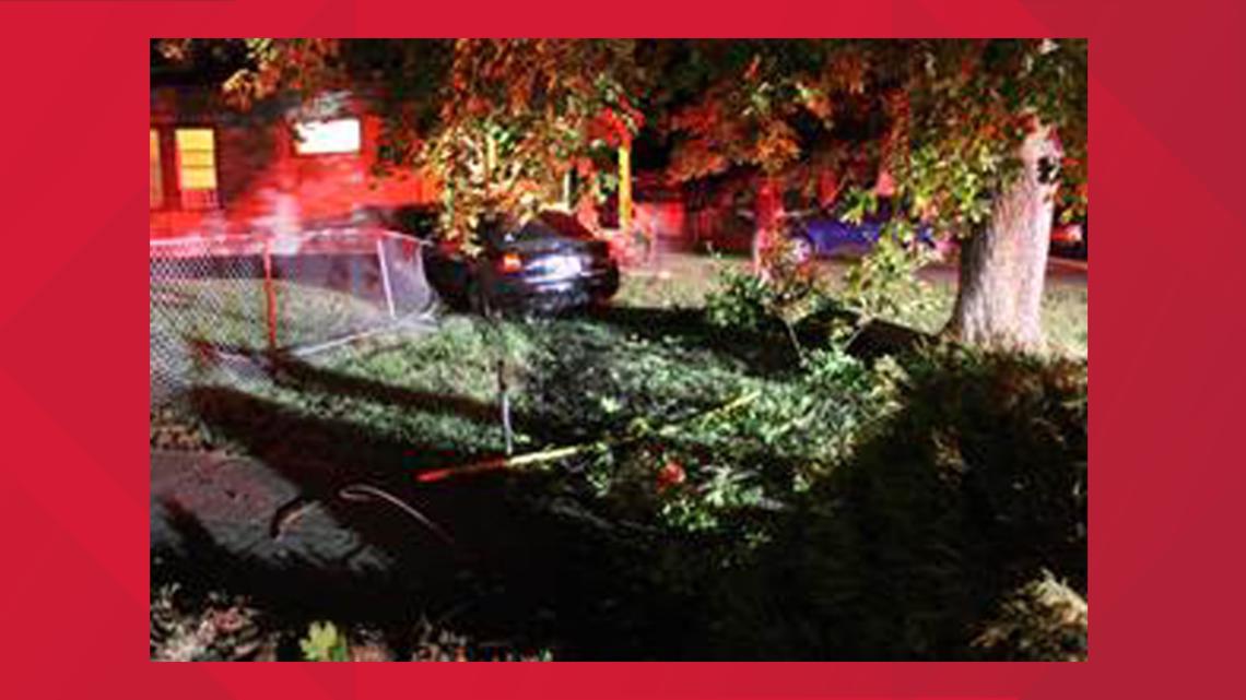 Spokane DUI suspect takes out power poles, crashes into yard | krem.com