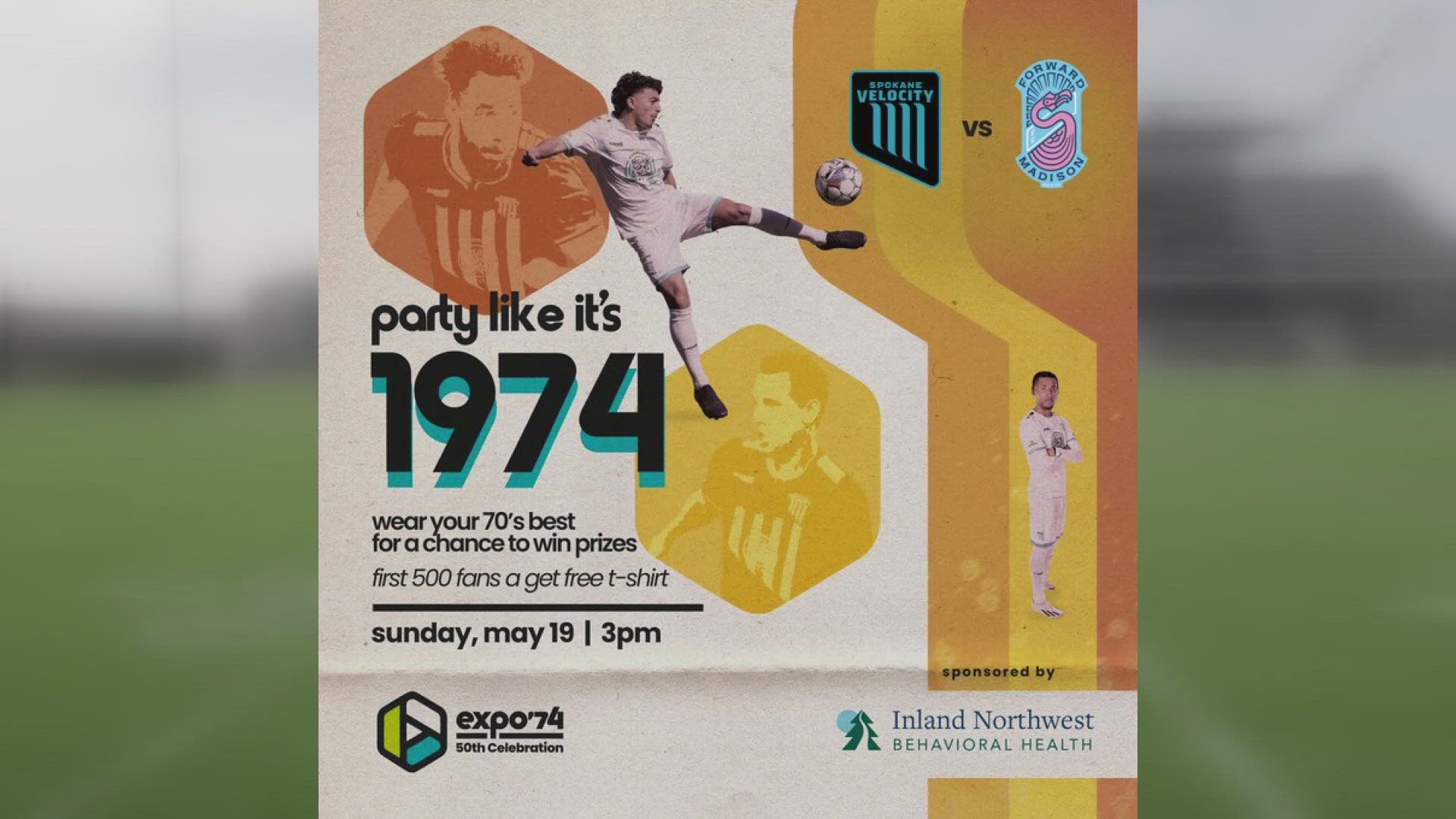 The Velocity will host Forward Madison FC on May 19 and the team is urging fans in attendance to wear their best 70’s costumes!