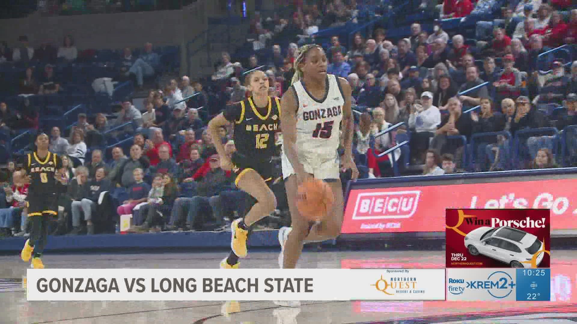 Gonzaga women's basketball opened its season with an emphatic 80-54 win over Long Beach State in the kennel.