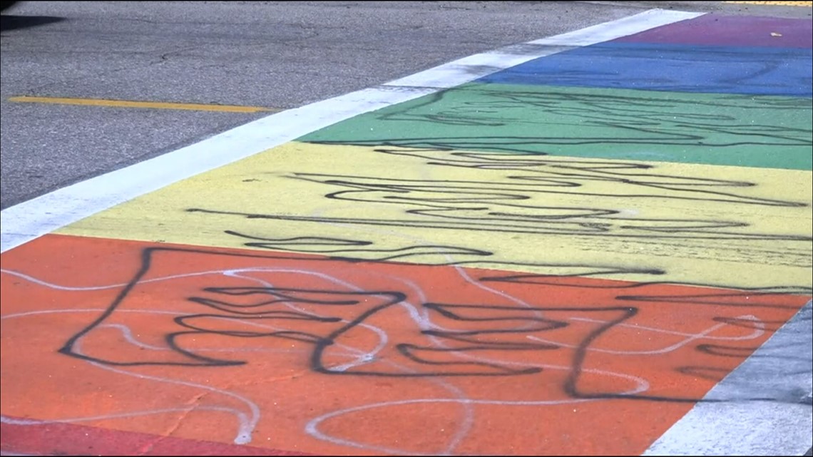 LGBTQ leader responds to graffiti on Pride crosswalk on Perry St. - Vimarsana News