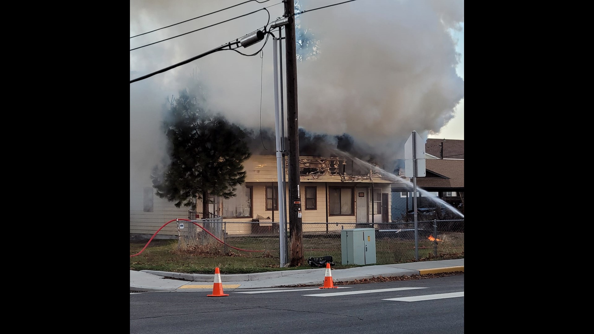 Medical Lake duplex catches fire