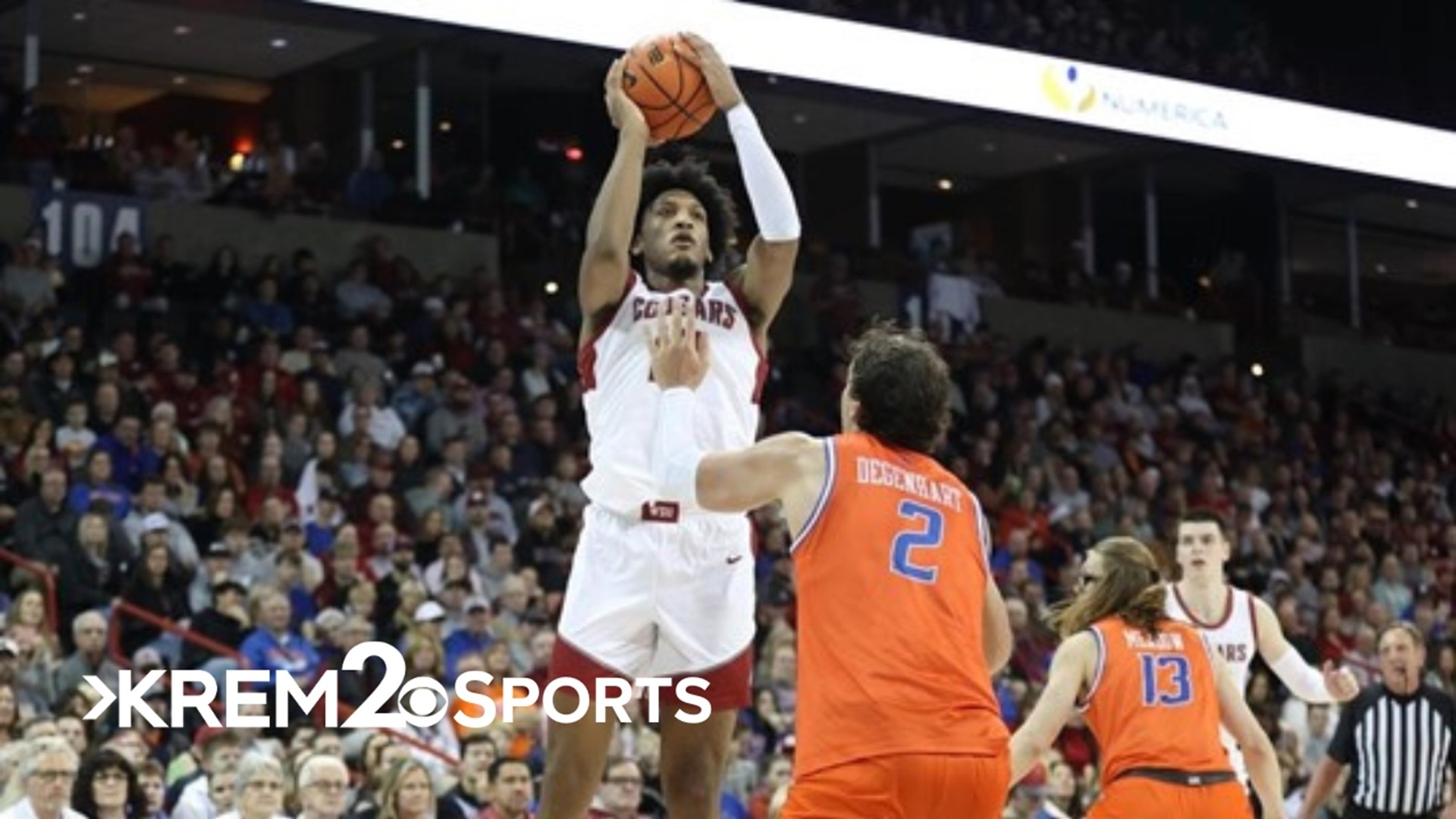 Isaac Jones scored 21 points, including five in the final minute and a half, and Washington State outlasted Boise State 66-61 on Thursday night at the Spokane Arena.