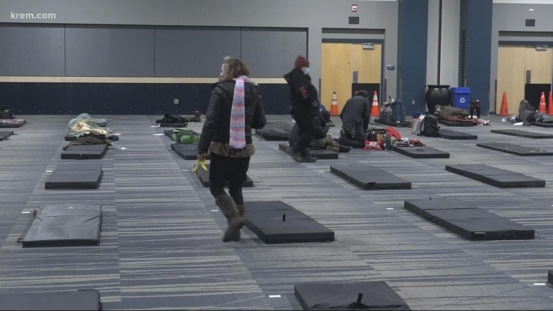 The city of Spokane and community partners came together to put at warming center in the Spokane Convention Center to house people through Jan. 2.