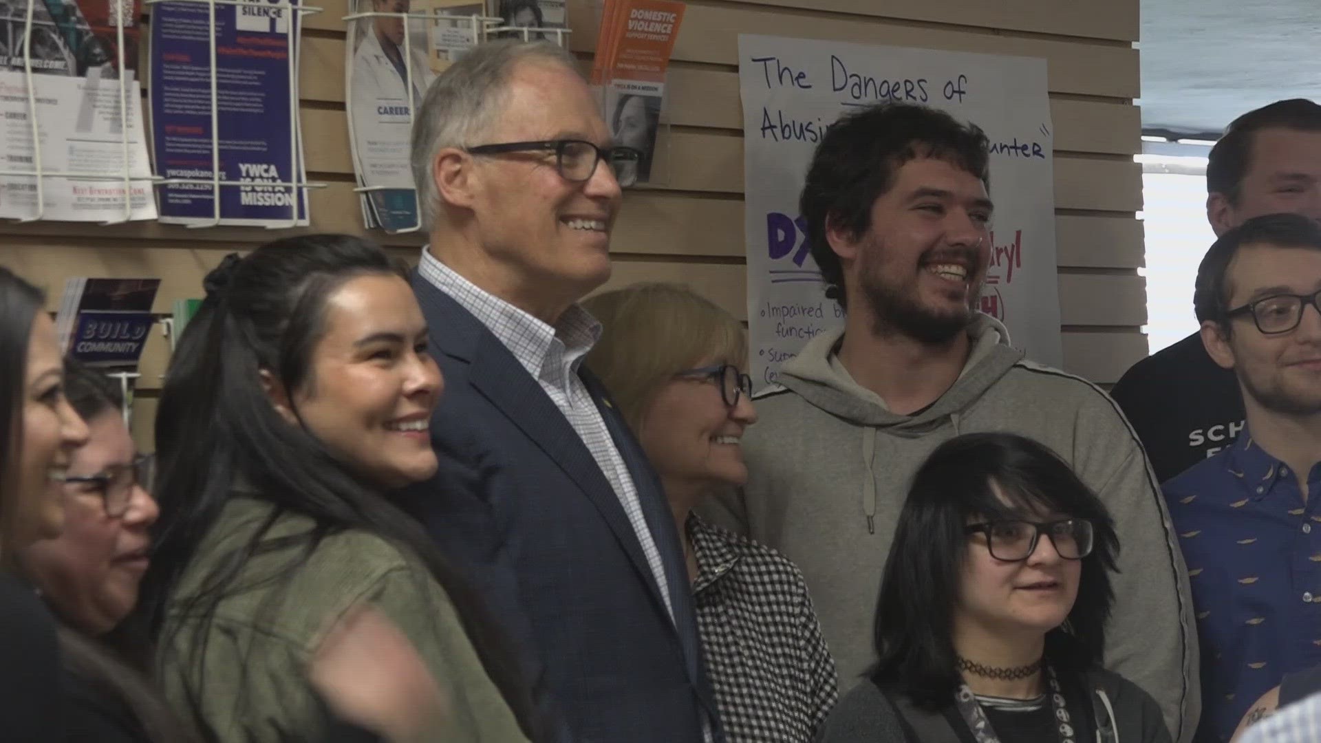 Washington Governor Jay Inslee came to Spokane to talk about youth homelessness. He met with Volunteers of America about state funding to build a new shelter.