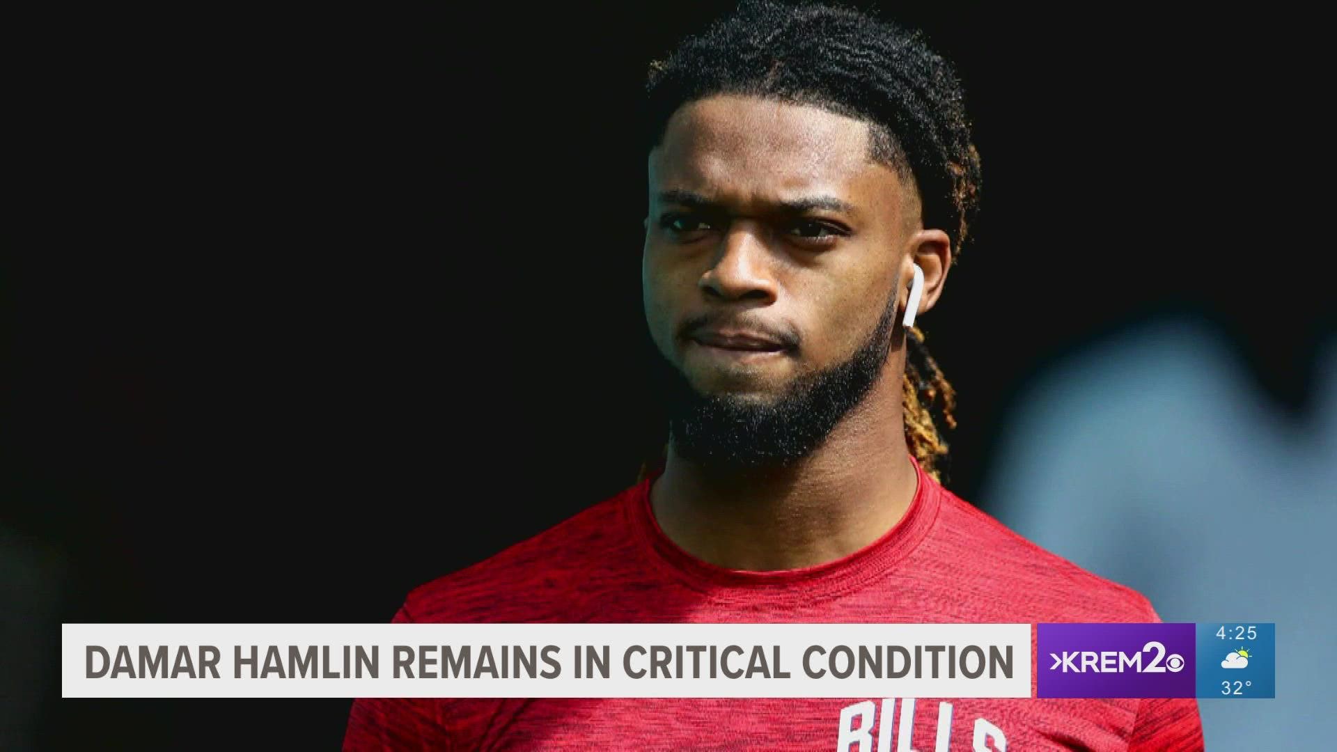 Bills' Damar Hamlin remains in critical condition after cardiac arrest