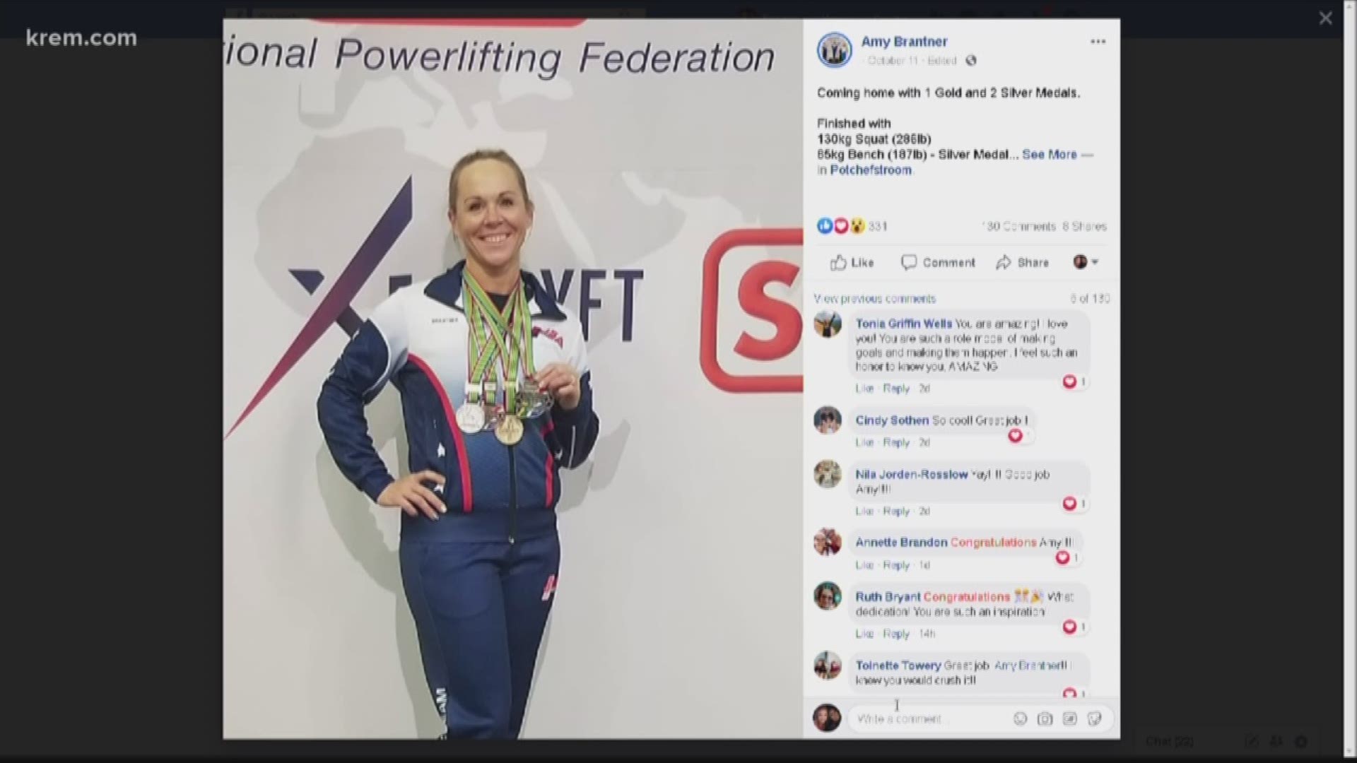 Spokane's own Amy Brantner emerged victorious after turning in another stellar performance. She won two silver medals and a gold medal in South Africa.